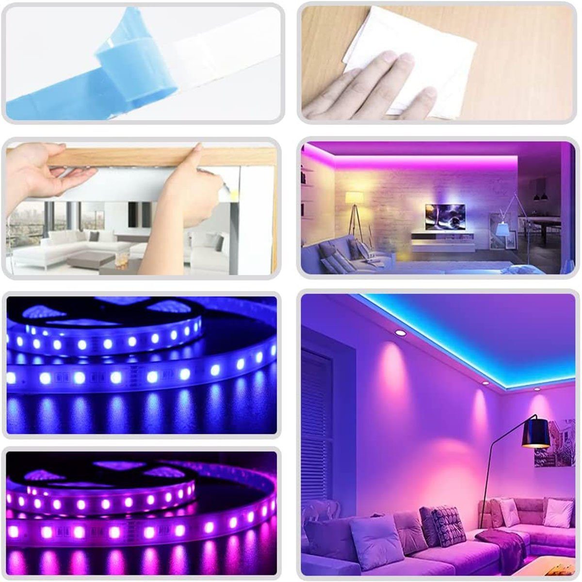 LED LED mit App-Steuerung, oyajia Streifen, Fernbedienung, Stripe Bluetooth Musikmodus, LEDs Timer-Einstellung, -300 Dimmbar Band 5m/10m RGB LED 10M Farbwechsel