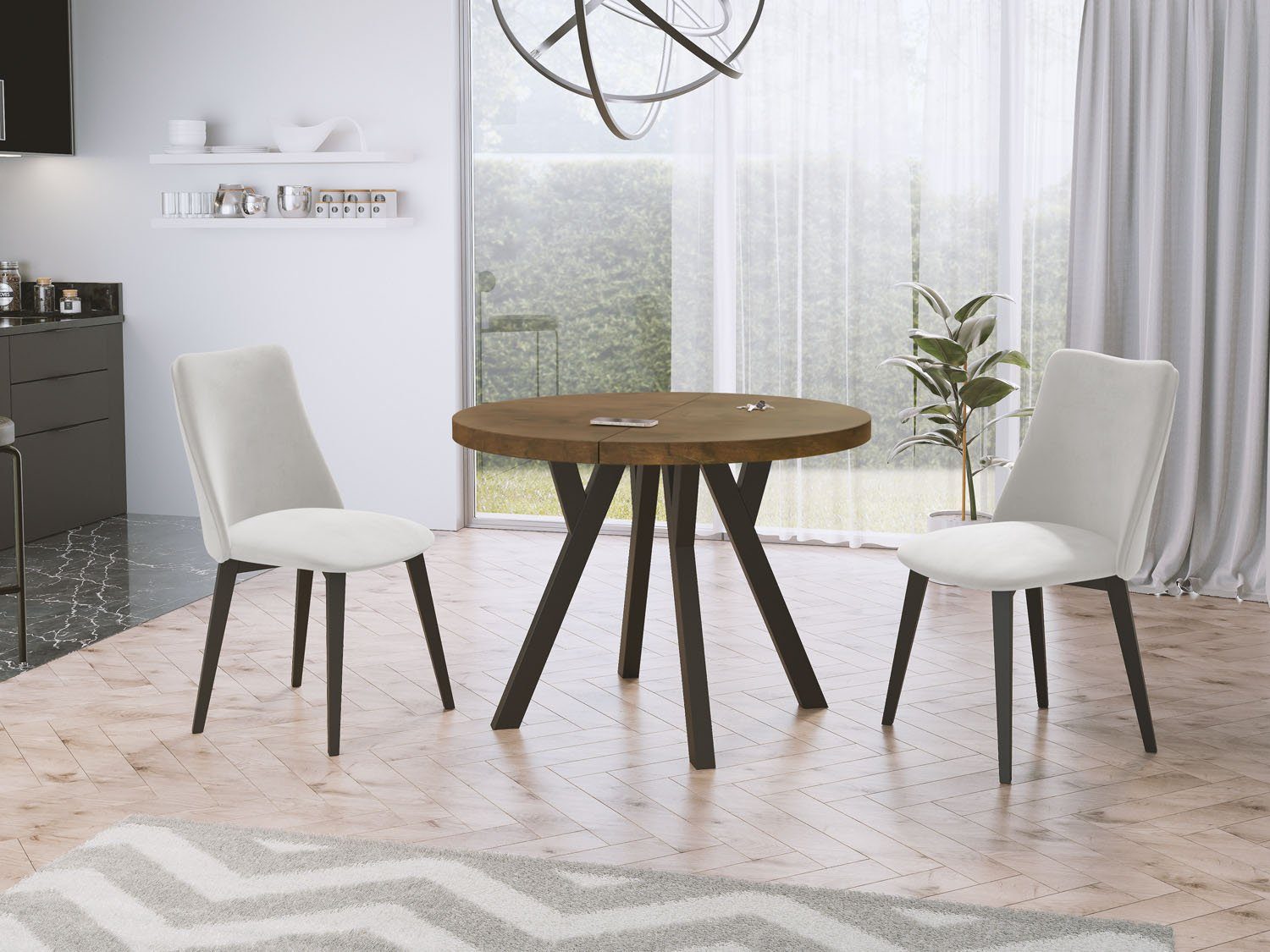WFL GROUP Esstisch Twixy, Runde Loft günstig online kaufen