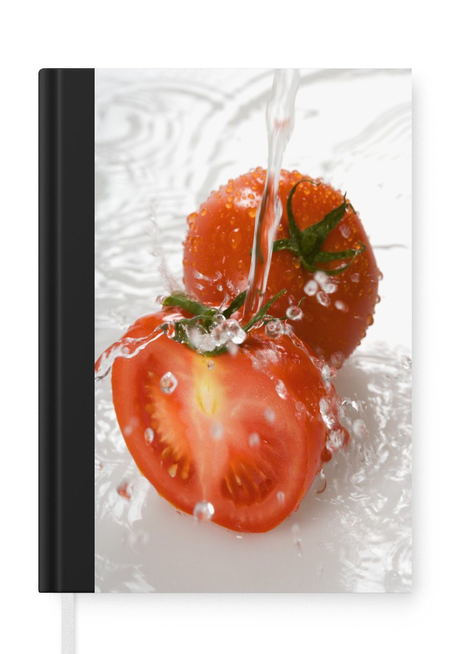 MuchoWow Notizbuch Tomate - Wasser - Waschen, Journal, Merkzettel, Tagebuch, Notizheft, A5, 98 Seiten, Haushaltsbuch