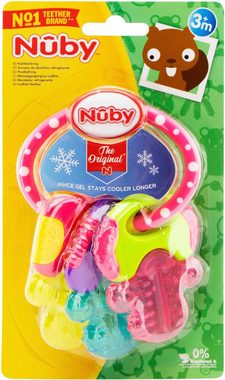 Nuby Beißring Schlüssel, pink, mit Kühlung
