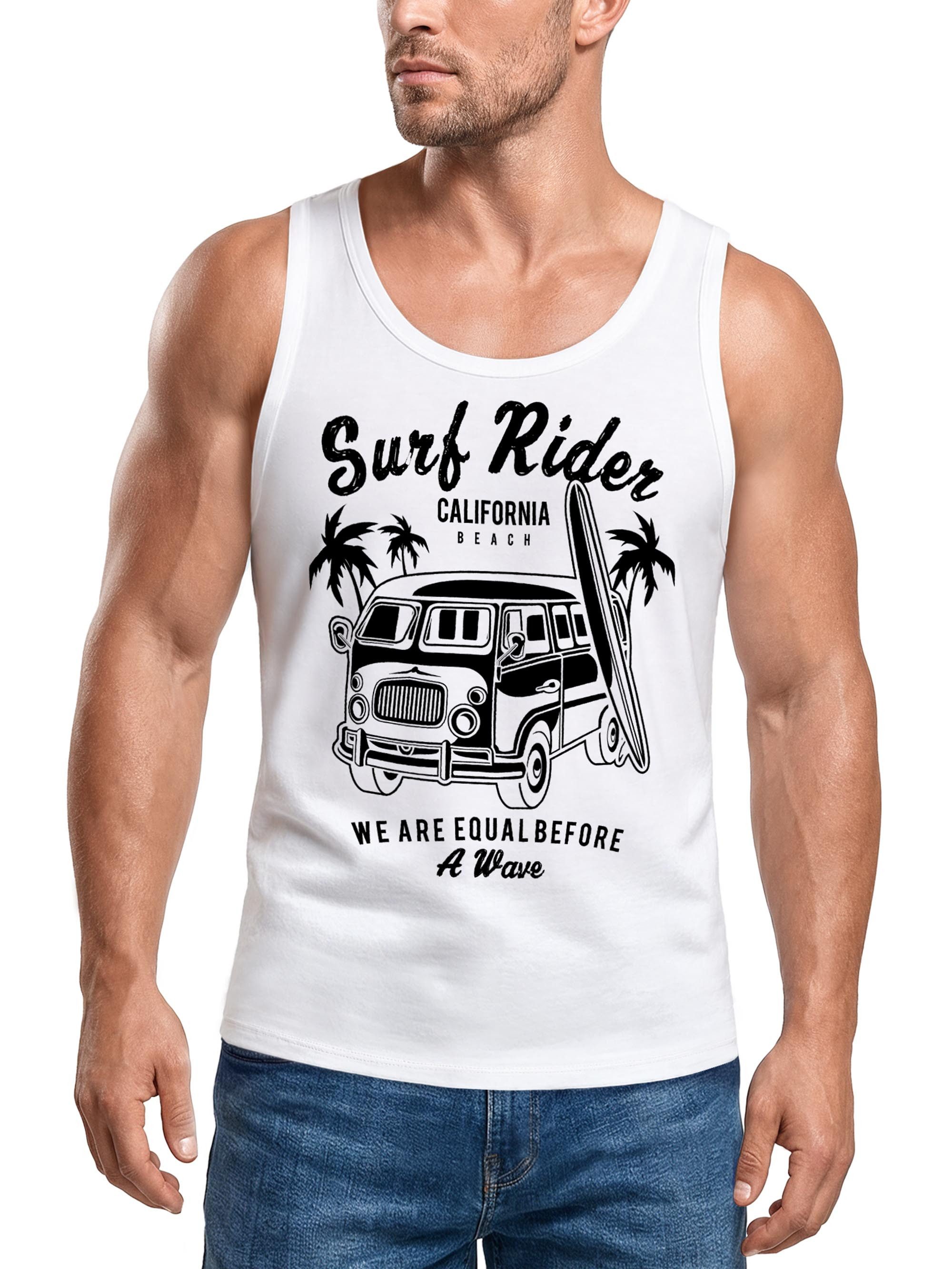 Neverless Tanktop Herren Tank Top T-Shirt Bus Surfing Retro Neverless® mit Print
