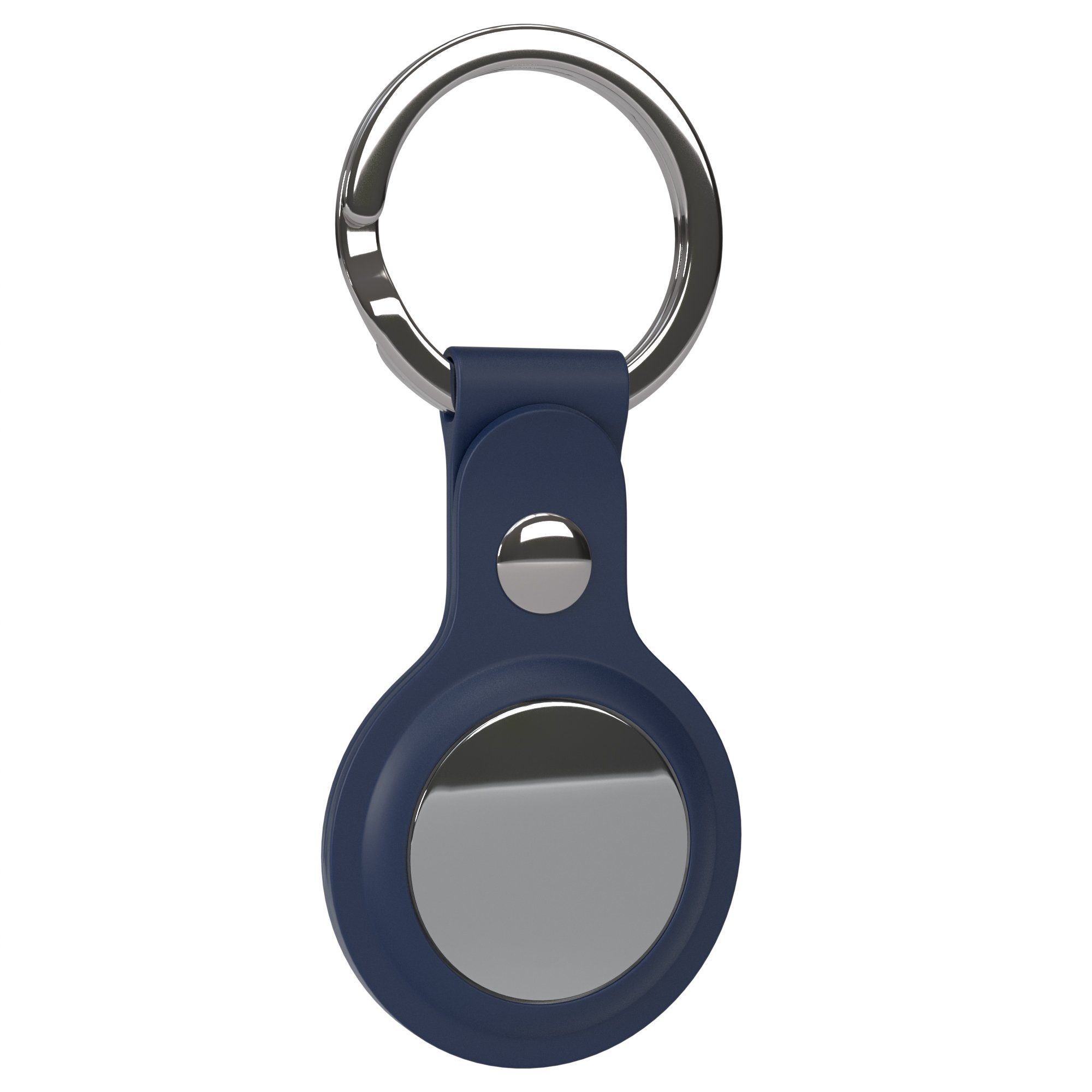 EAZY CASE Schlüsselanhänger Anhänger kompatibel mit Apple AirTag, Airtags Hülle aus Silikon Schlüsselring Kratzfeste Tasche Nacht Blau