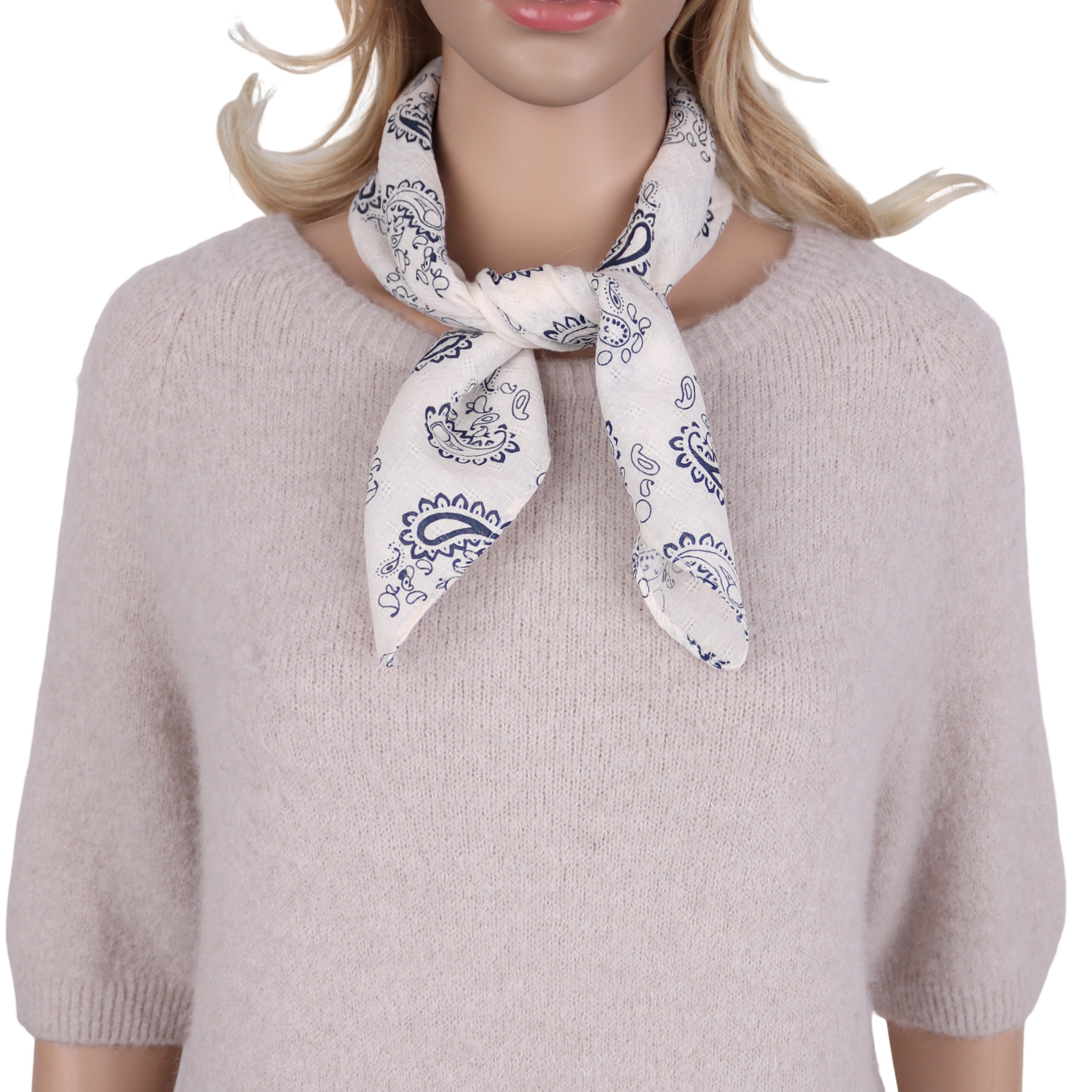 MIRROSI Nickituch ierecktuch ca. 60 × 60 cm, wunderschönes Paisley-Muster, Damen Halstuch ideal für Frühling, Sommer oder Herbst