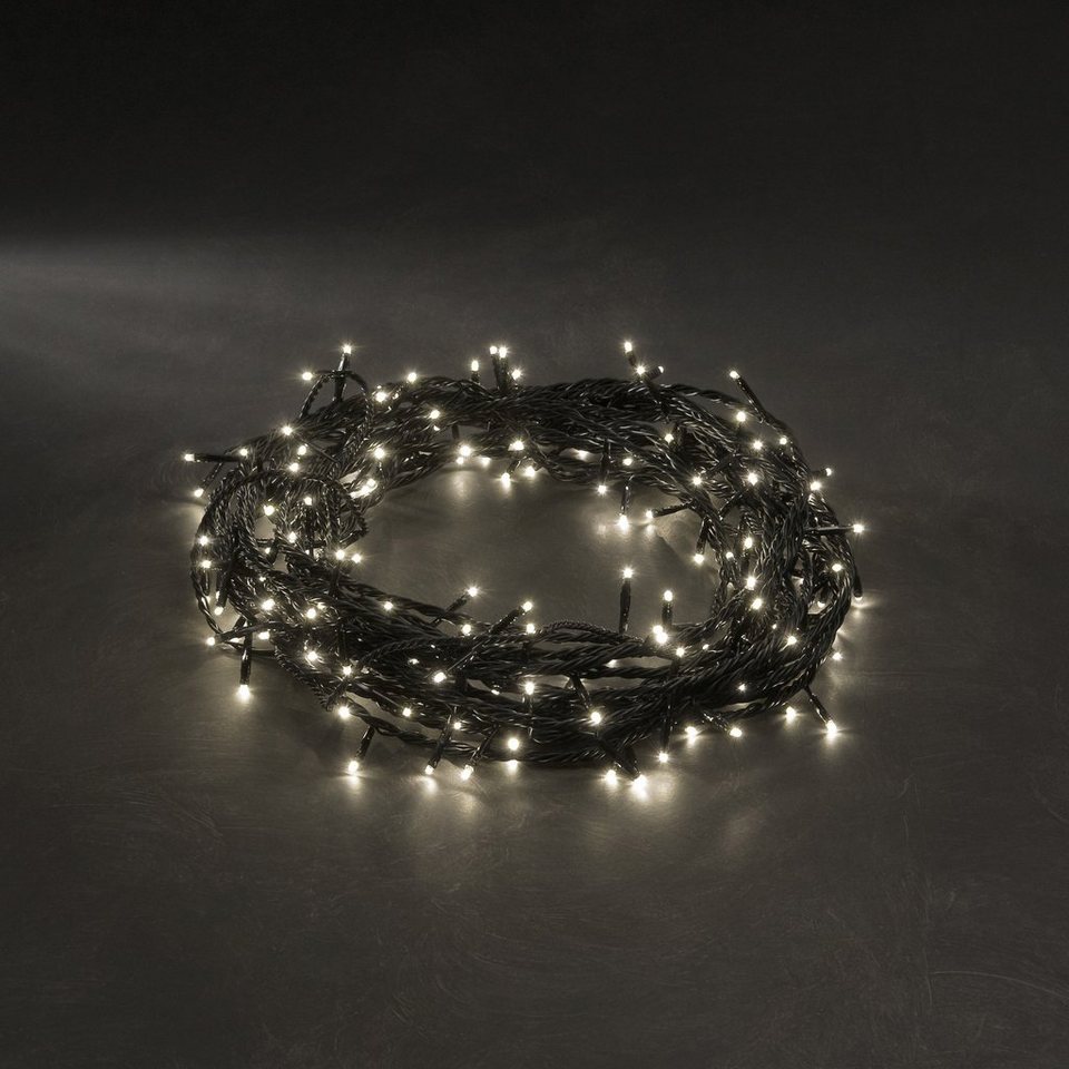 KONSTSMIDE LED-Lichterkette Weihnachtsdeko aussen, 180-flammig, Micro LED  Lichterkette, mit 8 Funktionen, 180 warm weiße Dioden