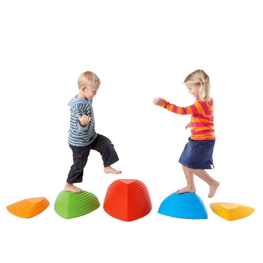 Gonge Balancetrainer Balanciersteine-Set Bunt, Set aus 5 Hügelkuppen und 6 Fluss-Steinen