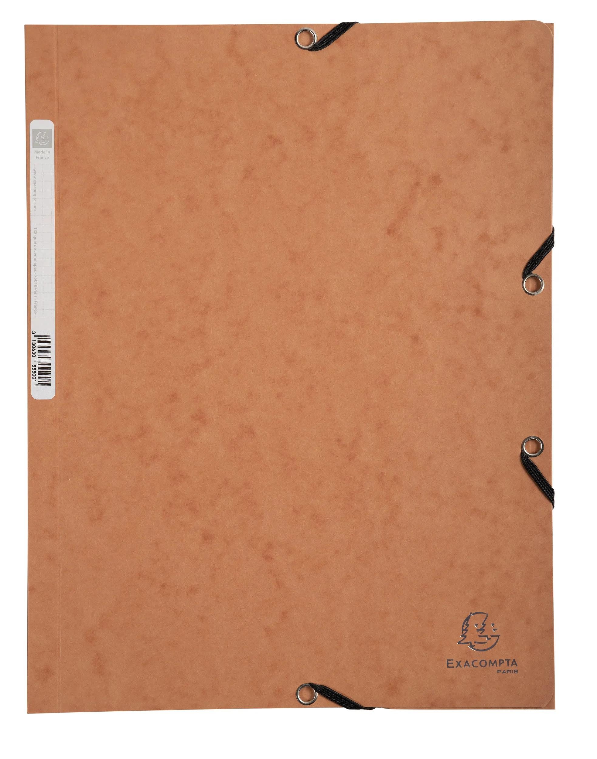 Organisationsmappe 25x Sammelmappe + Gummizug 3 Klappen Karton 400g/m2 A4 Tabak 55524E