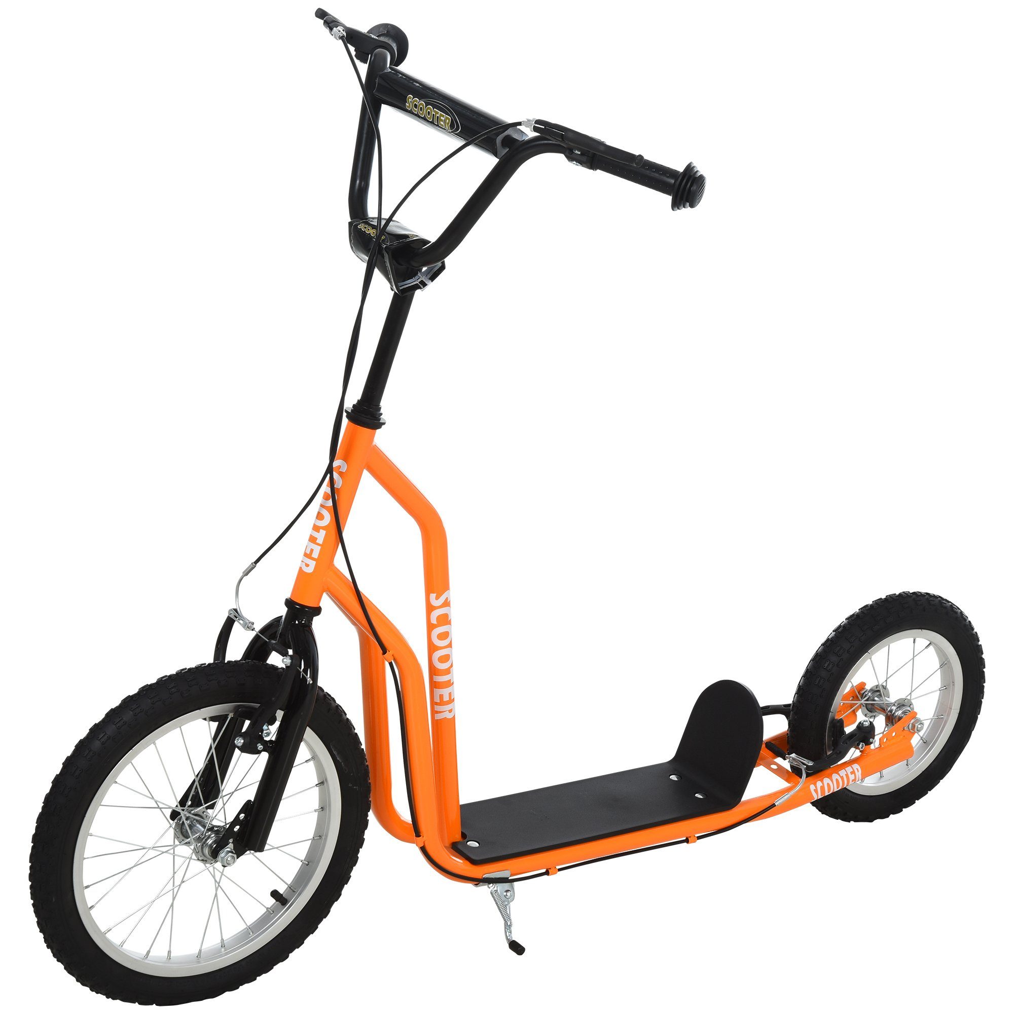 HOMCOM Scooter Kinderroller mit Handbremse orange