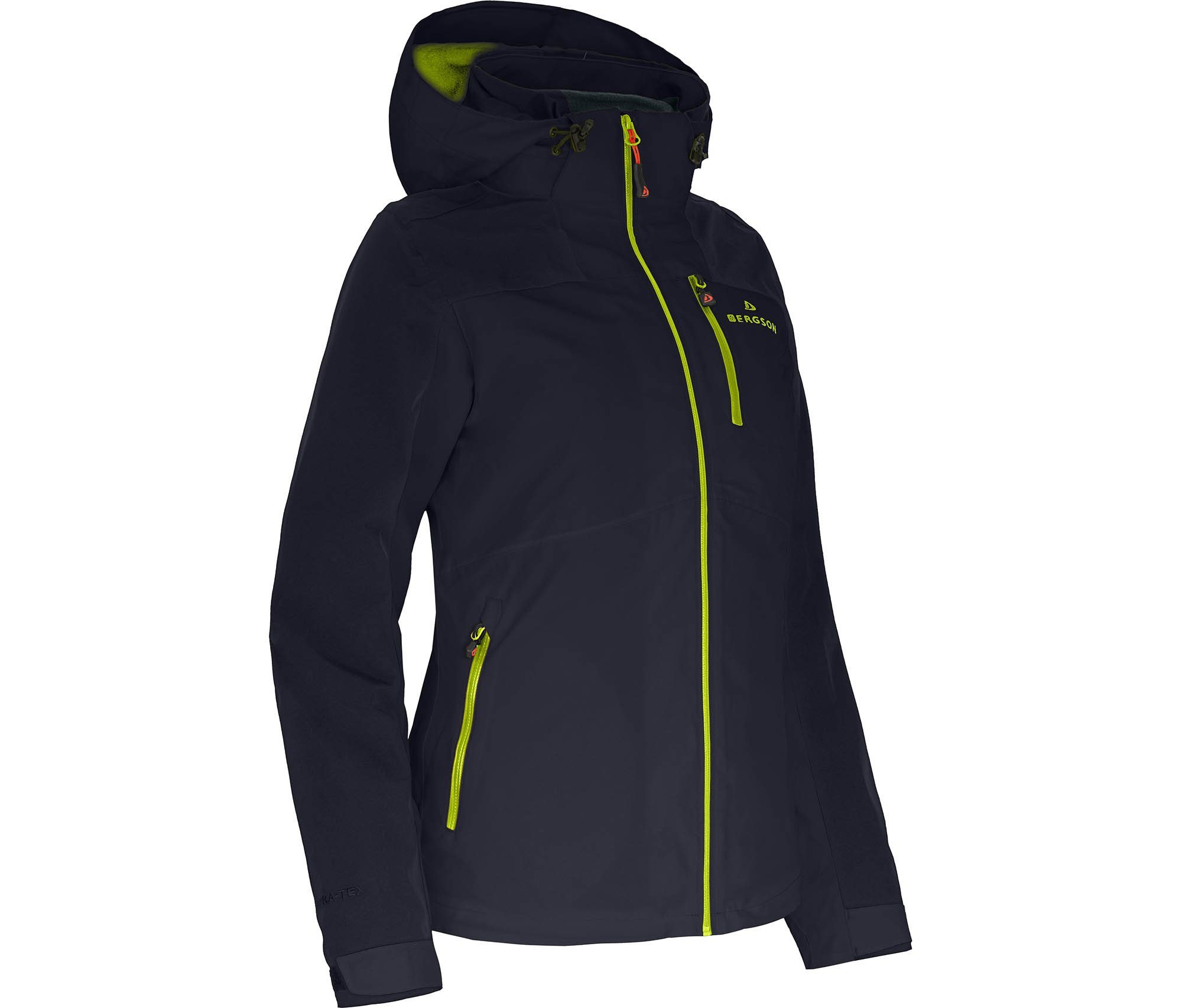 Bergson Outdoorjacke KURRIKA Doppeljacke Damen Regenjacke, Fleece Innenjacke, 20000 mm Wassersäule, Normalgrößen, Nacht blau | Parkas