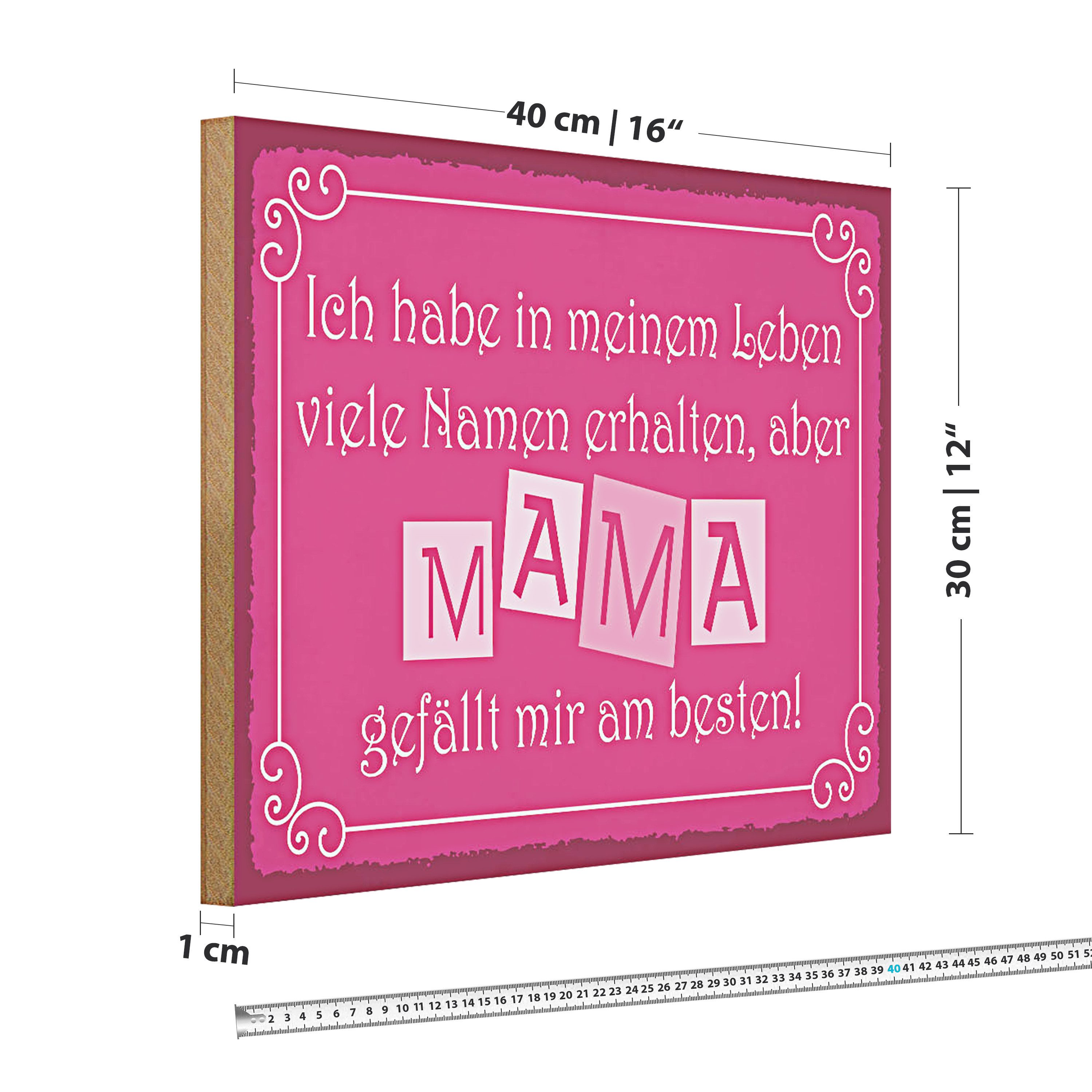 Roomando Holzbild Spruch 40x30cm Name Mama gefällt mir am besten