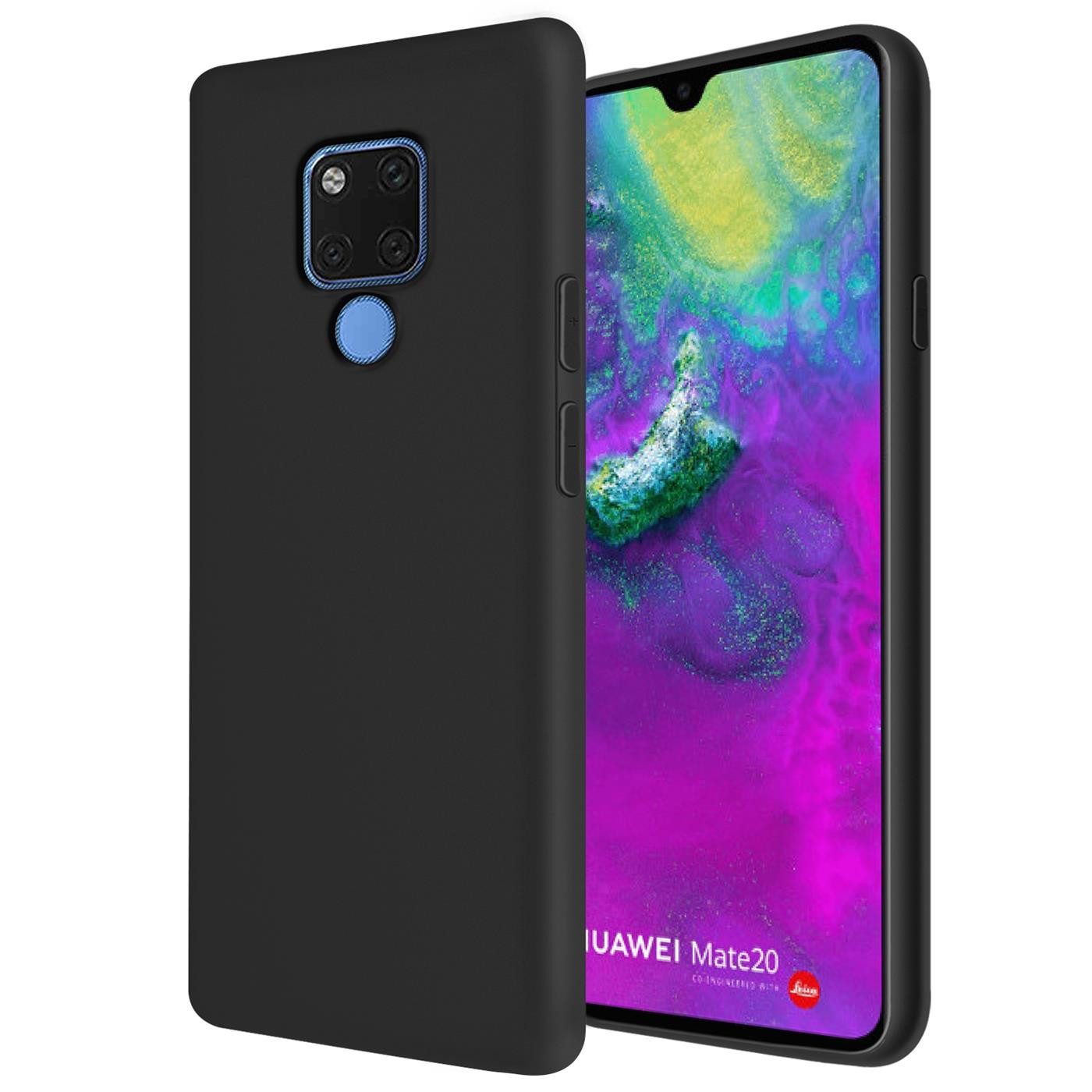 CoolGadget Handyhülle Black Series Handy Hülle für Huawei Mate 20 6,5 Zoll, Edle Silikon Schlicht Robust Schutzhülle für Huawei Mate 20 Hülle