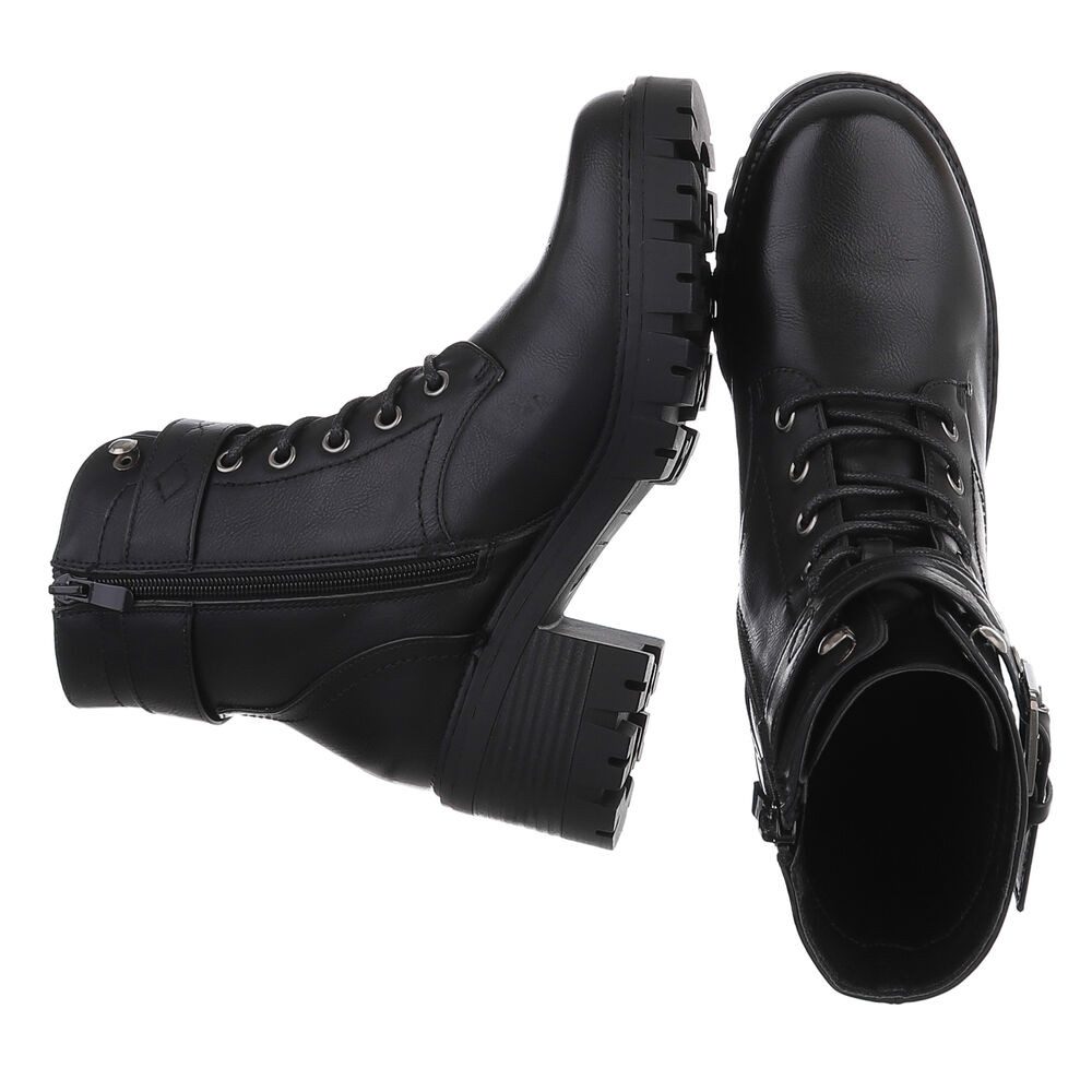 Ital-Design Damenstiefel mit Blockabsatz und Schnürverschluss Schnürstiefel günstig online kaufen