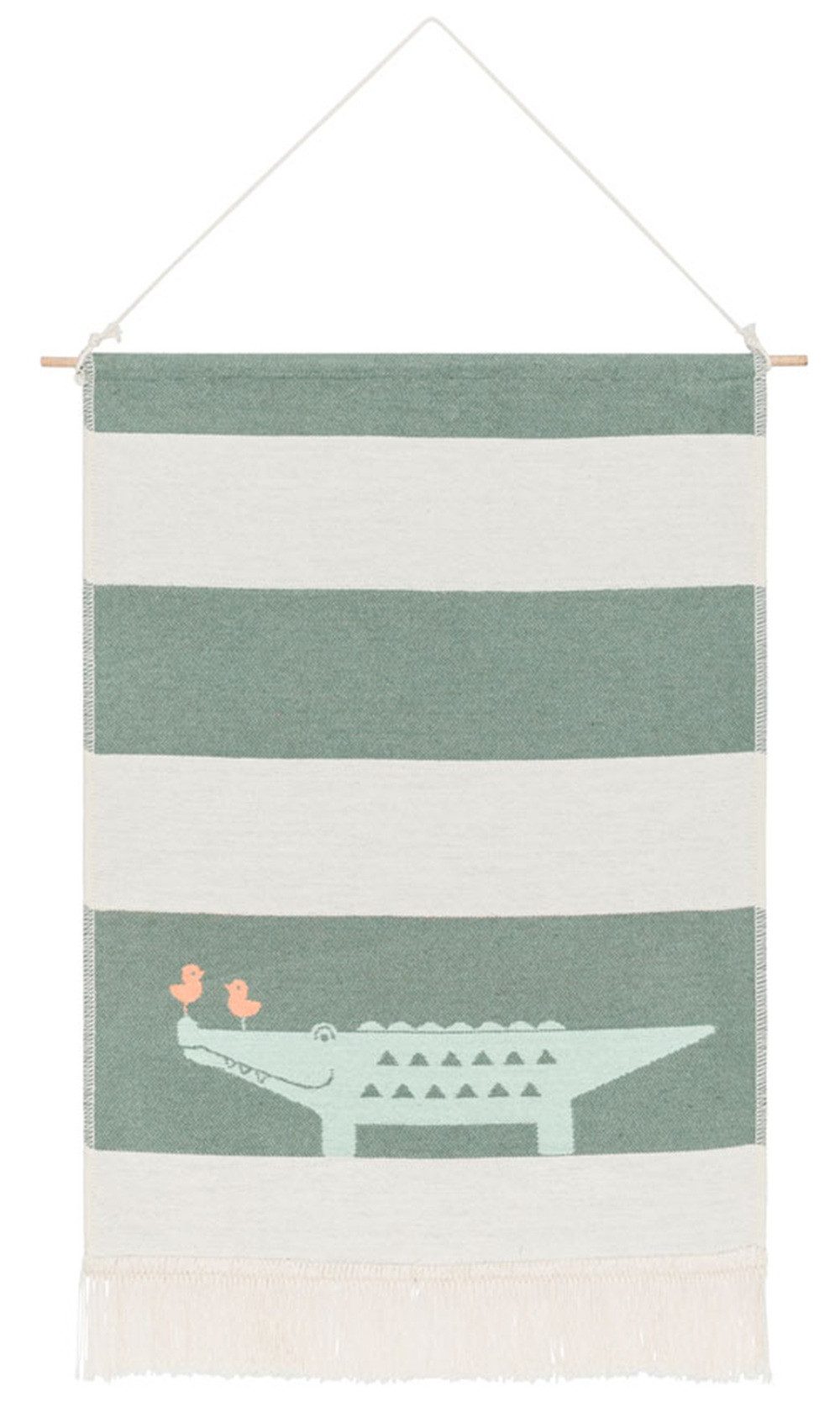 DAVID FUSSENEGGER Wandteppich Nova 'Krokodil' 48 x 60 cm Efeu