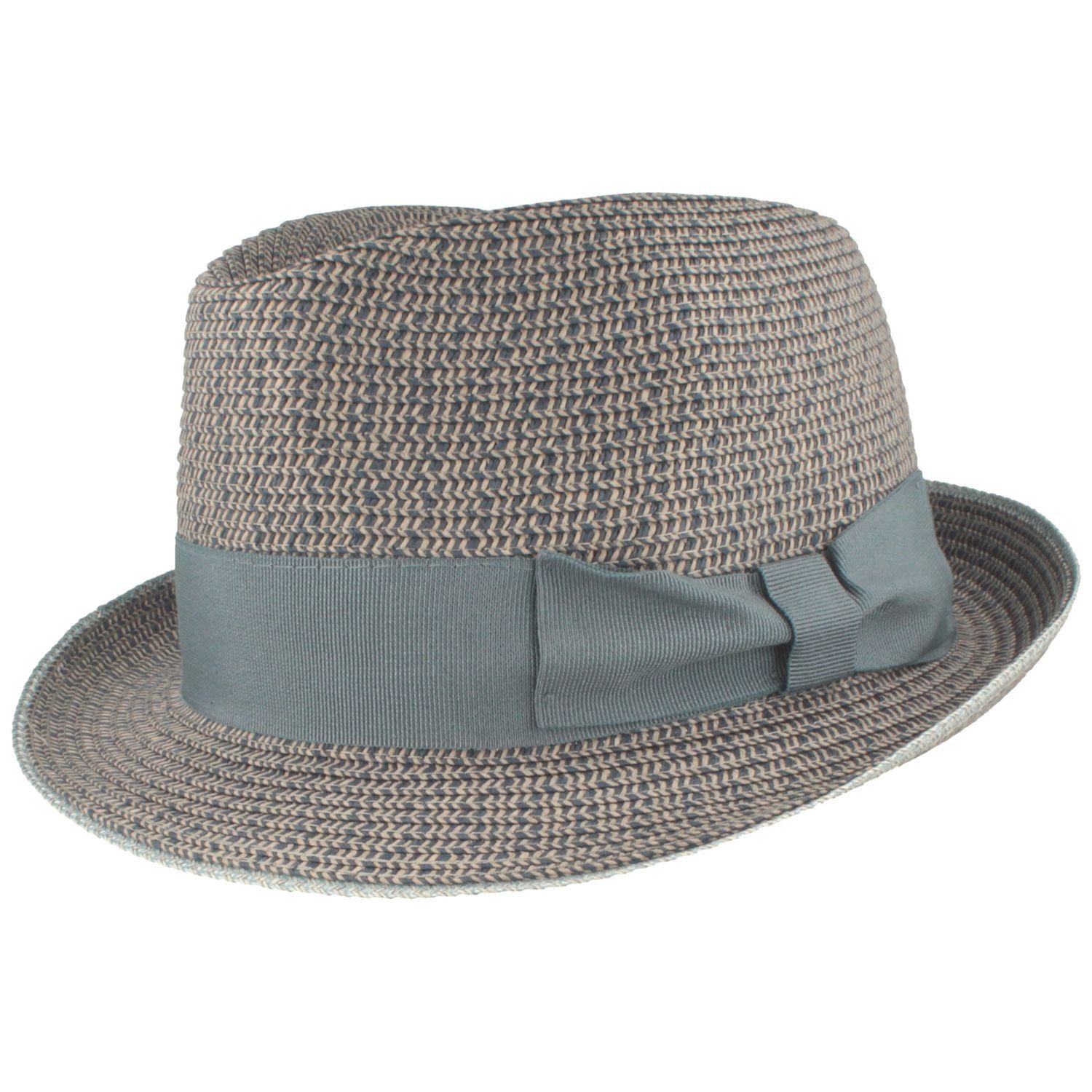 Trilby modisch Strohhut mel. meliert Rollbarer Breiter blau