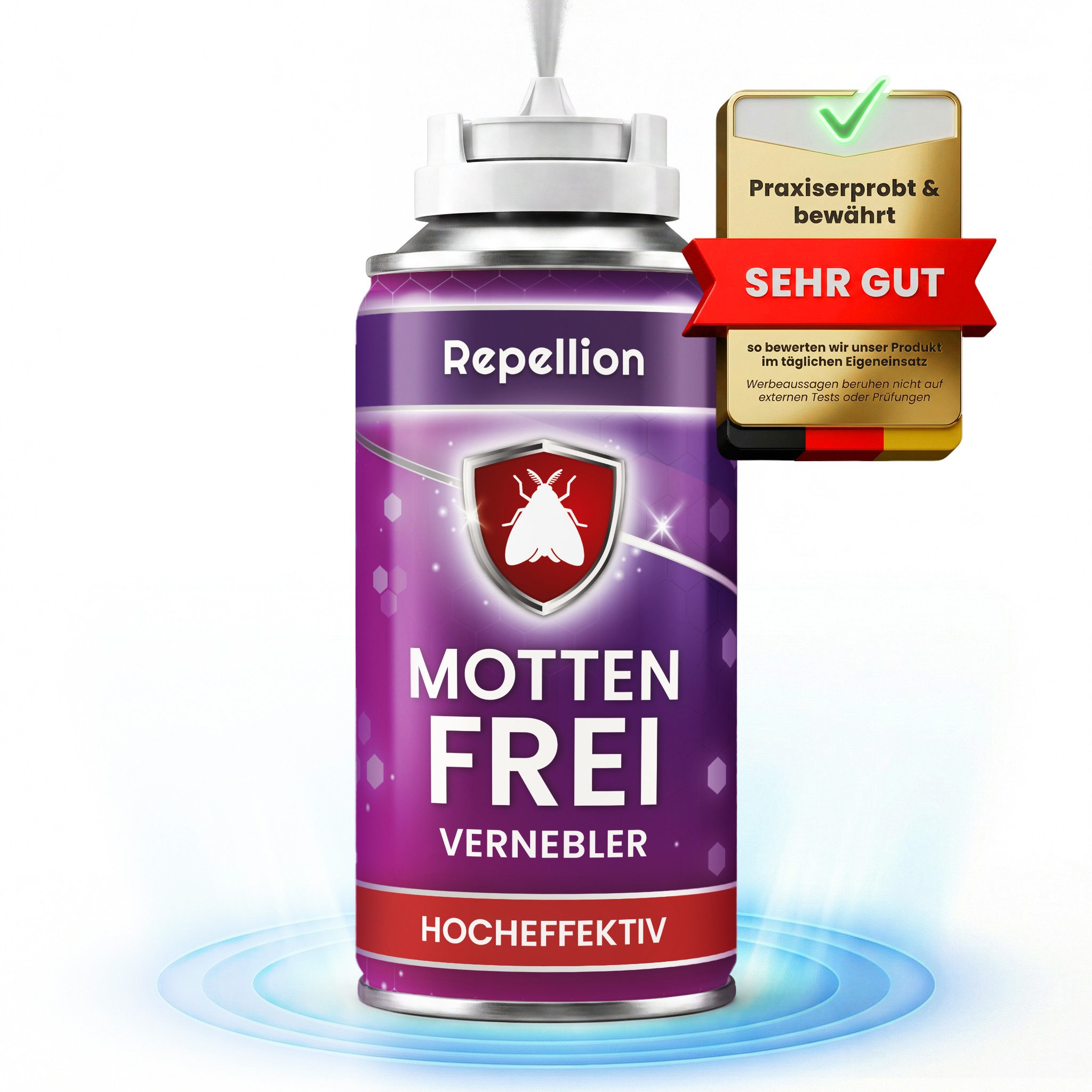 Repellion Insektenspray Motten Fogger für Wohnräume gegen Motten & Mottennebel, 150 ml, zur Raumbehandlung, Automatische Insektenbombe gegen Kleidermotten & Lebensmittelmotten