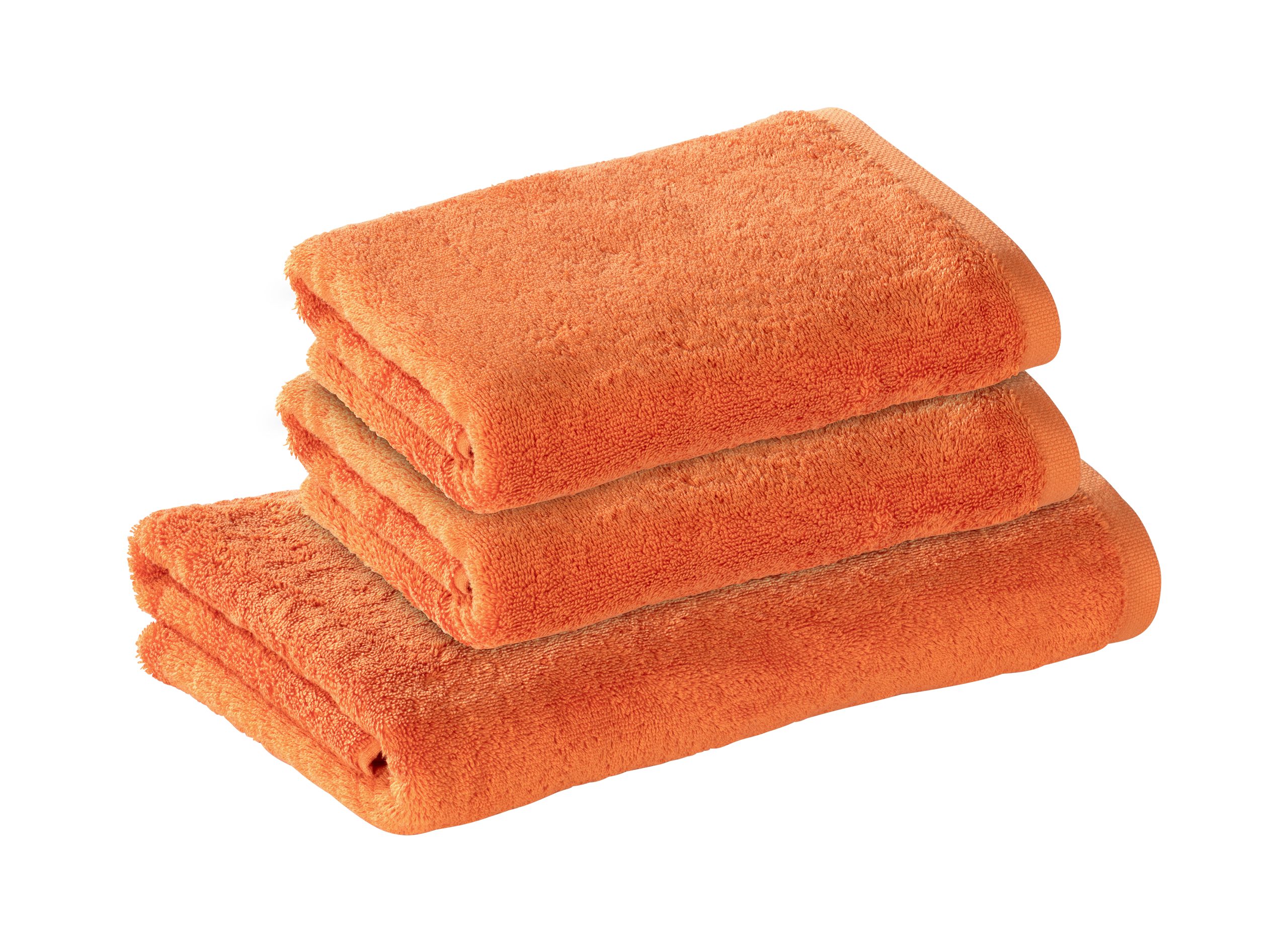 Bomlins Handtuch Set Handtücher aus 100% original ägyptische GIZA Baumwolle 650 g/m², (Royal Set, 3-tlg), Kleines deutsches Familienunternehmen -> Spüren Sie die Qualität Orange