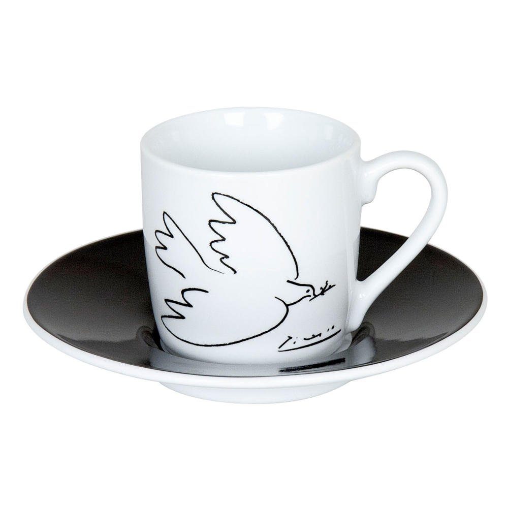 Könitz Espressotasse Picasso La Colombe De La Paix mit Untertasse 85 ml, Porzellan