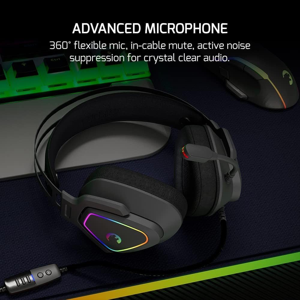 Mit 7.1 flexibles Kopfhörer Mikrofon, Surround Gaming-Headset Virtual mit Sound GAMEPOWER kabelgebundene Kabel, 50-mm-Treibern) (360°
