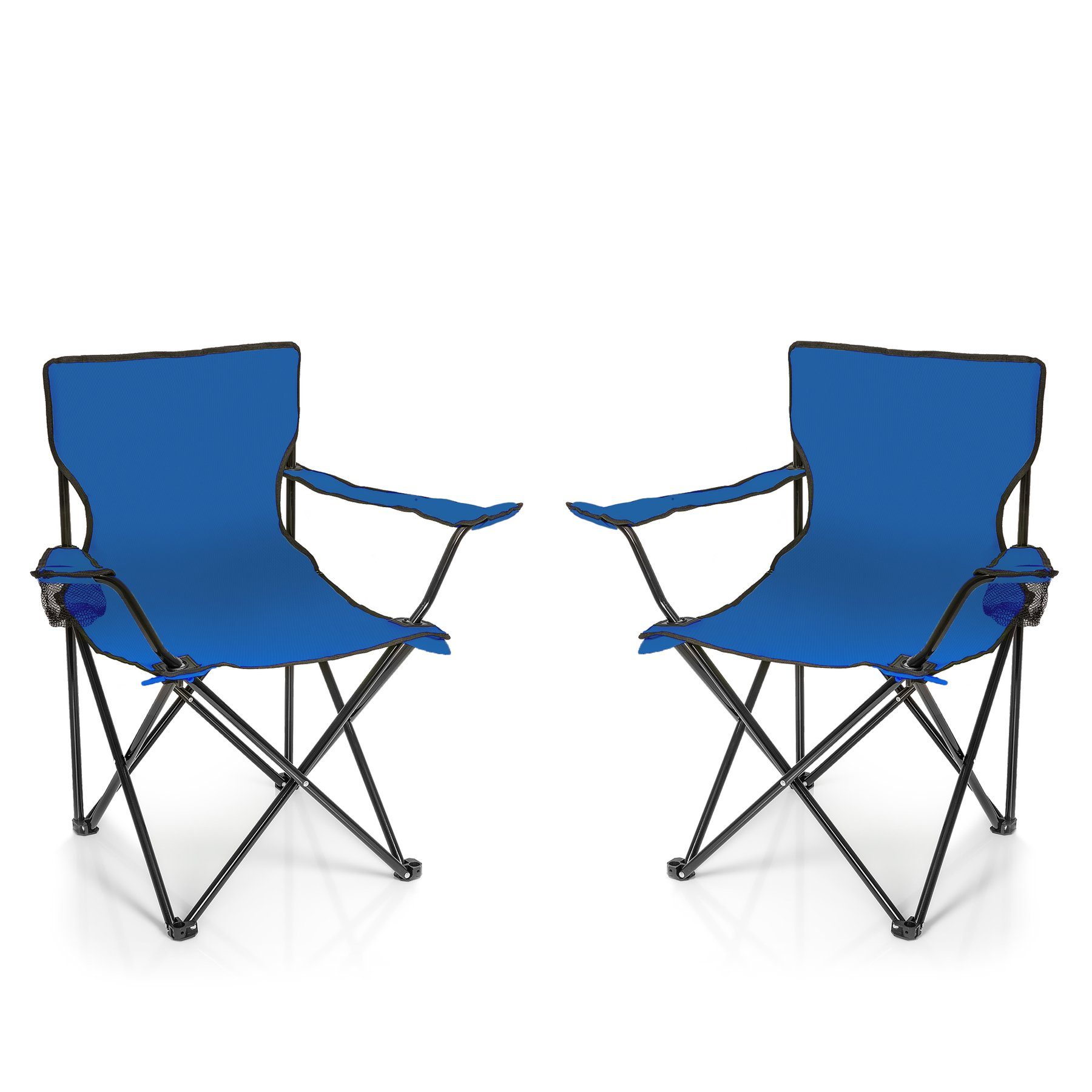 BigDean Campingstuhl 2x Faltstuhl Campingstuhl Anglerstuhl Getränkehalter Klappstuhl (Set, 2 St), Flexibel, Praktisch, Robust, Leicht, Tragbar
