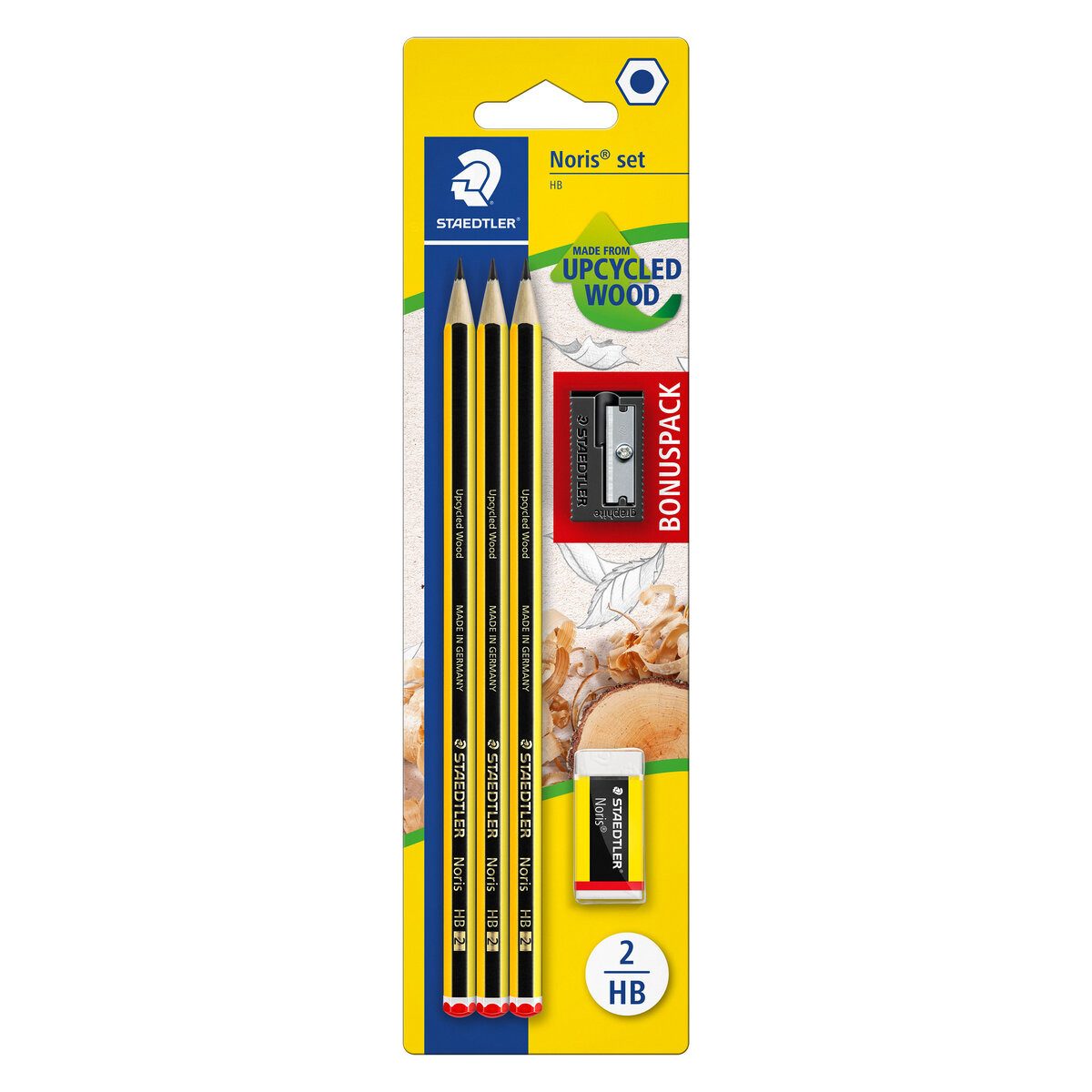 STAEDTLER Bleistift Bleistift Noris 120 gelb/schwarz VE=3 Stück Blister