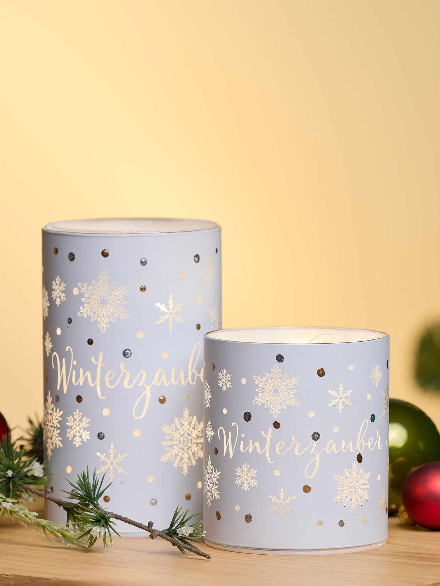 Dekorieren macht glücklich Dekofigur LED-Dekolicht im Glas mit Timer, 2er-S günstig online kaufen