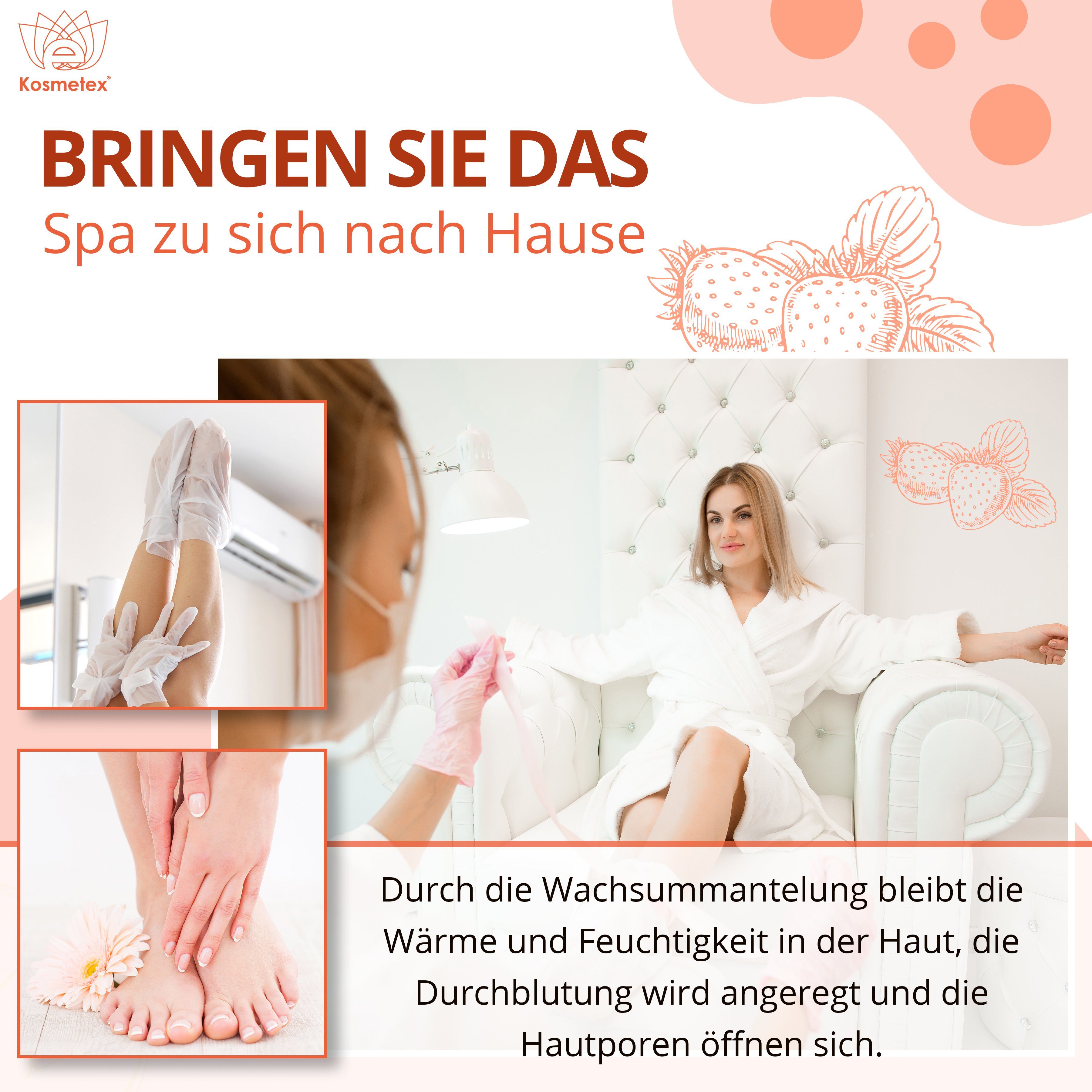 Kosmetex Kosmetex Paraffin Paraffinwachs Paraffinwachs für Paraffinbad Erdbeere,