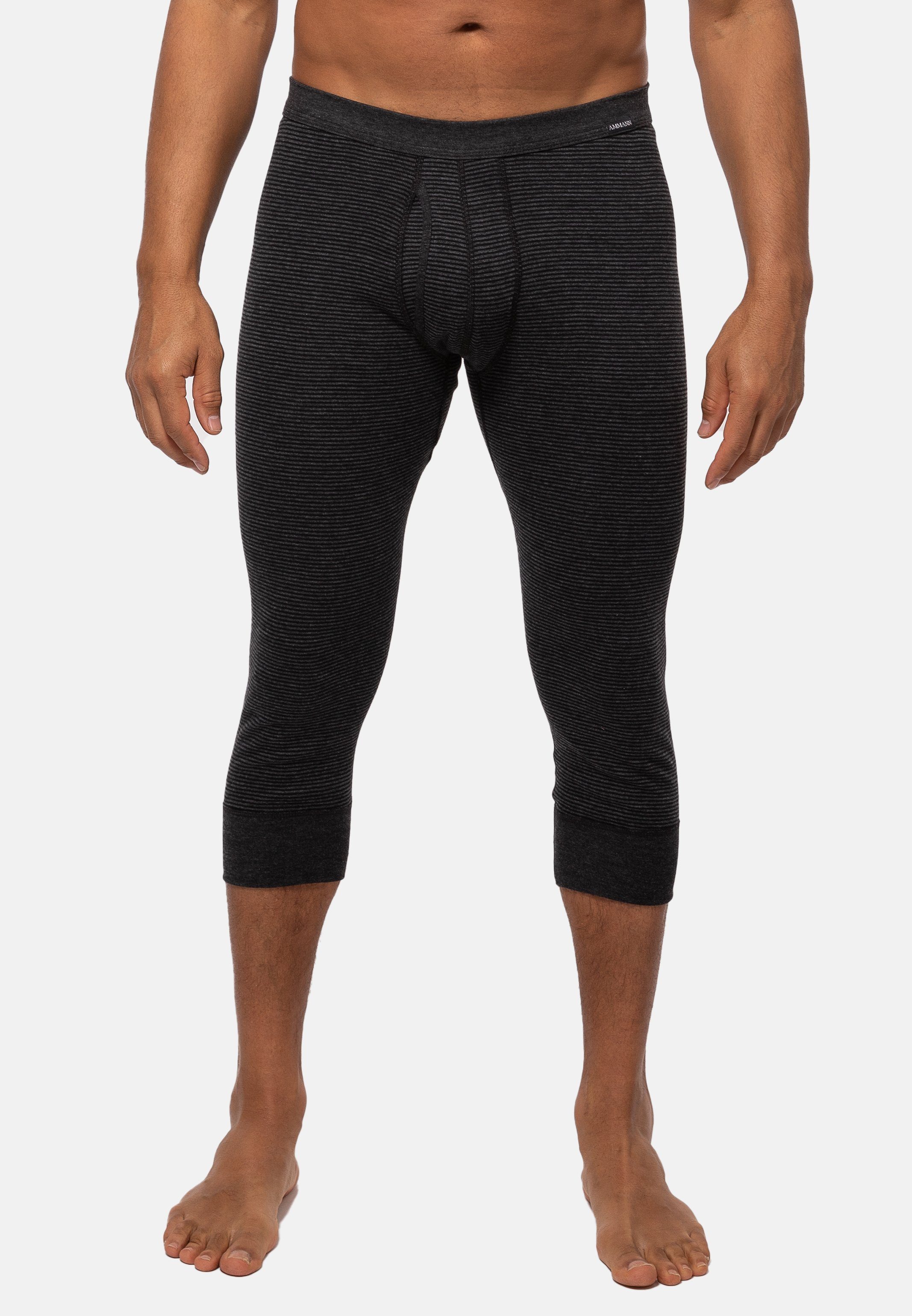 Ammann Lange Unterhose Jeans (1-St) Lange Unterhose - Baumwolle - Mit Eingriff - Anthrazit