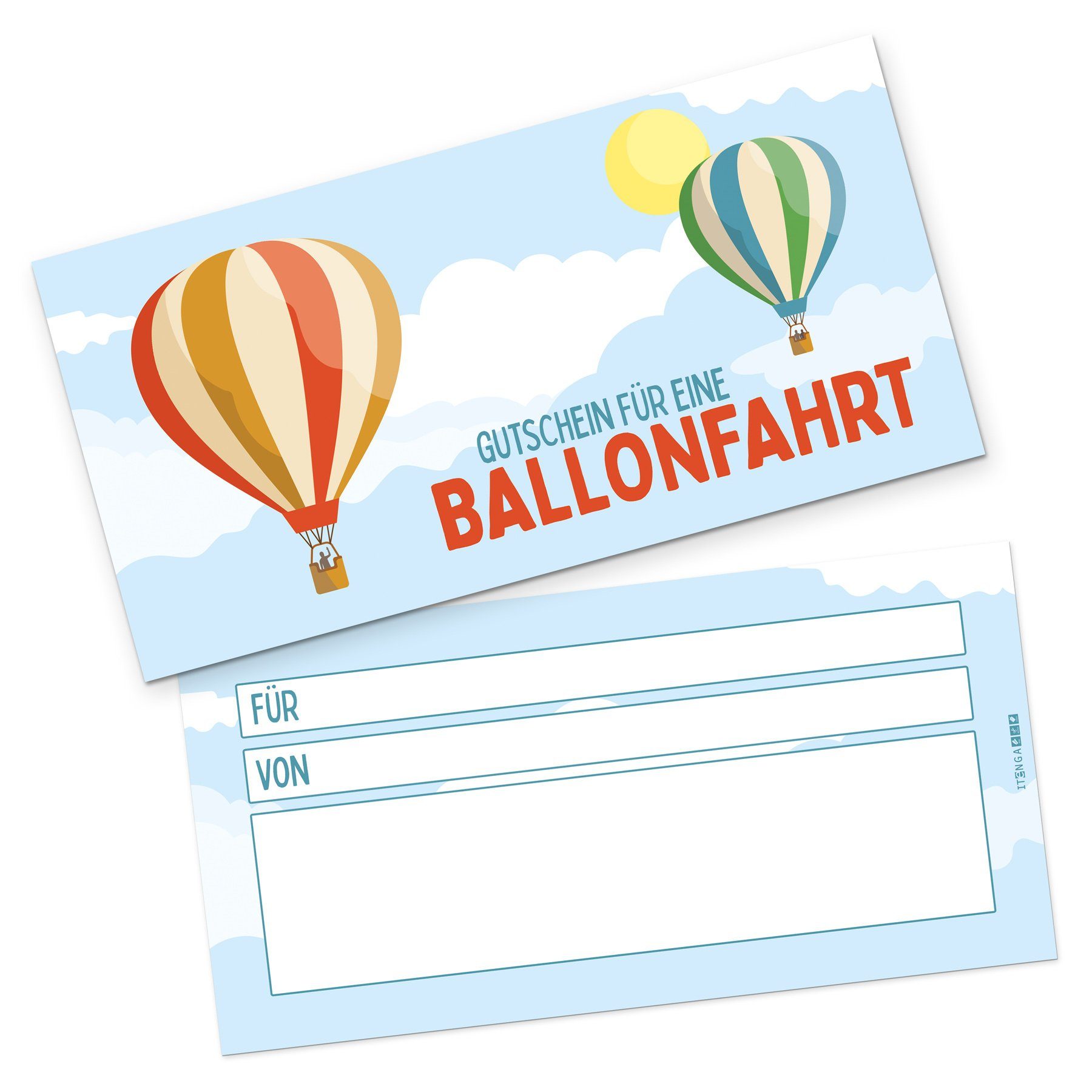 itenga Grußkarten itenga Geschenkgutschein Ballonfahrt - Gutschein zum Ausfüllen Karte