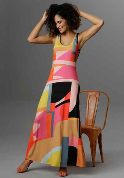 Aniston CASUAL Sommerkleid mit graphischem Patch-Druck - jedes Teil ein Unikat
