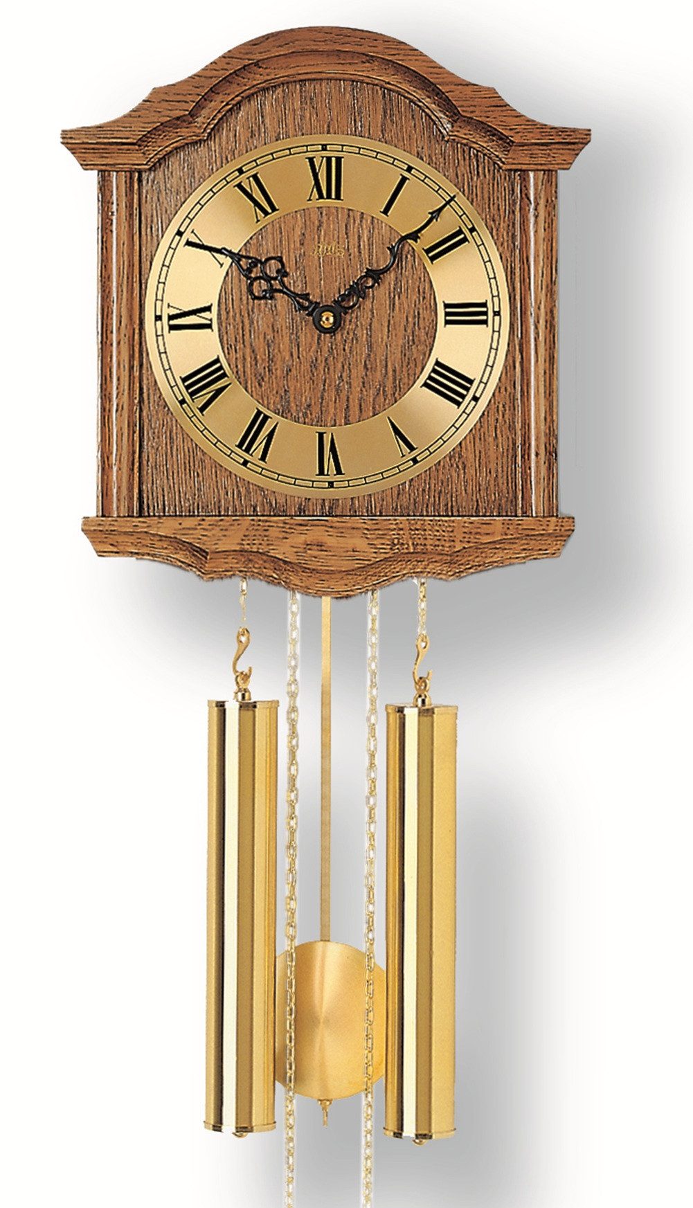 AMS Pendelwanduhr Mechanische Wanduhr mit Gewichten und Pendel Serie 206