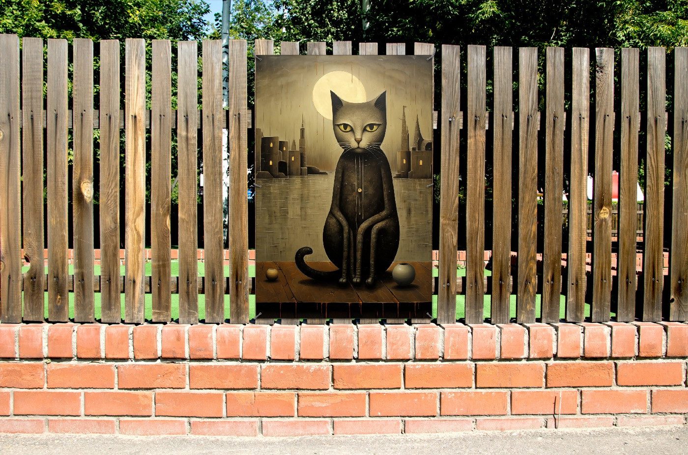 Wallario Sichtschutzzaunmatten Nachtwächter der Stille