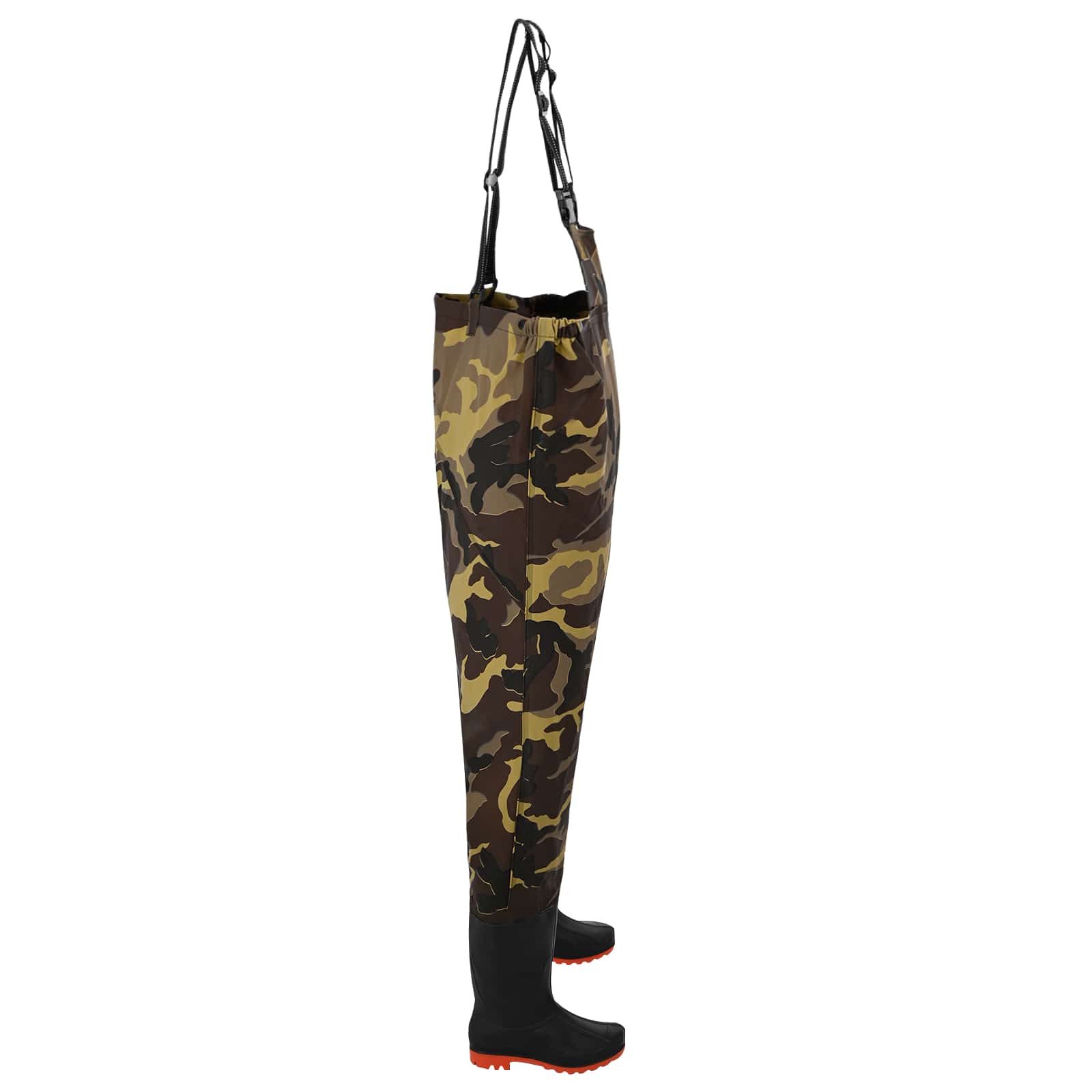 vidaXL Wathose Wathose mit Stiefeln PVC-beschichtetes Polyester Größe 38 (1-tlg)