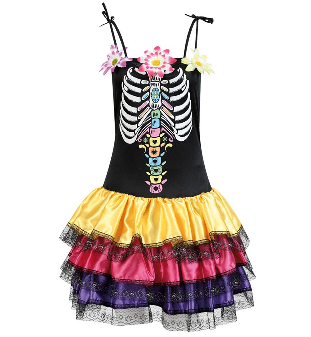 Fries Kostüm Catrina Totentag Día de Muertos Halloween Karneval