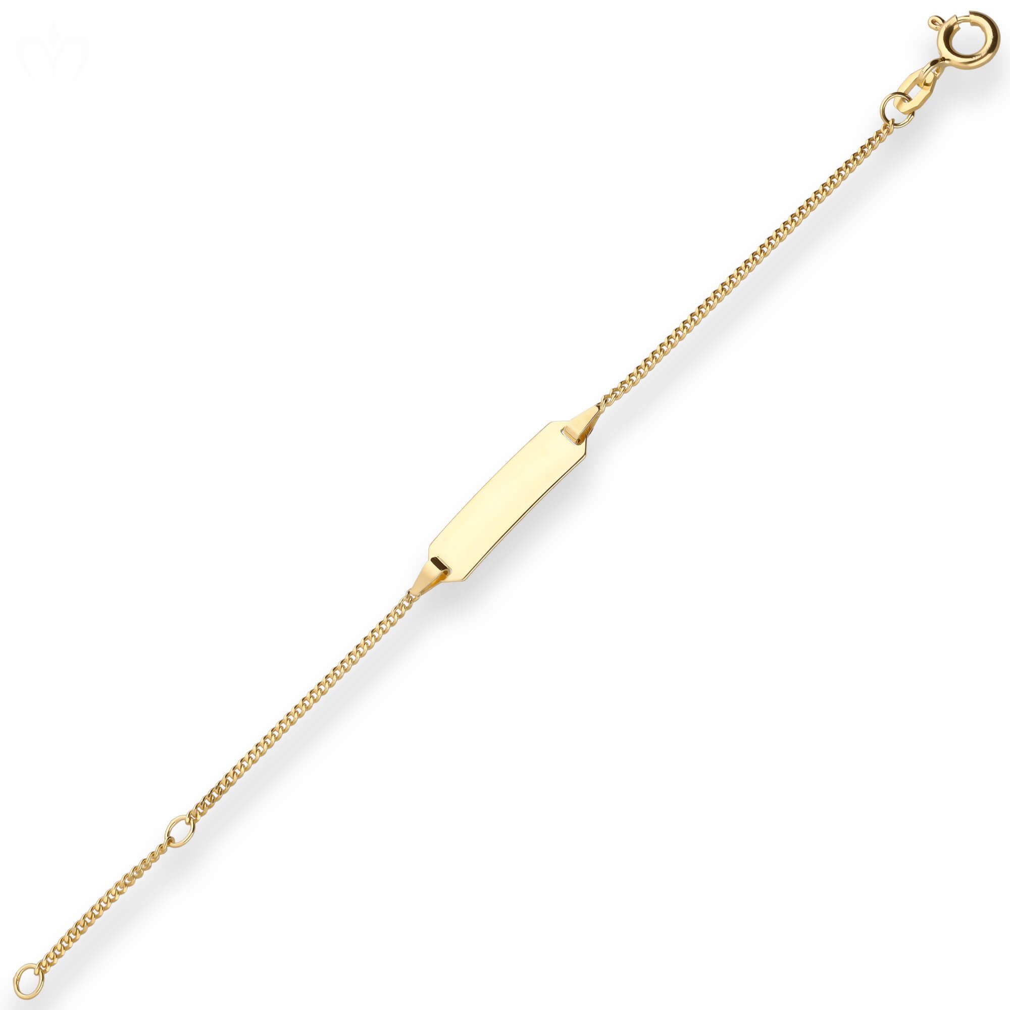 Schmuck Krone Goldarmband 1,4mm Id-Armband Panzerkette aus 333 Gelbgold 14cm, Gold 333