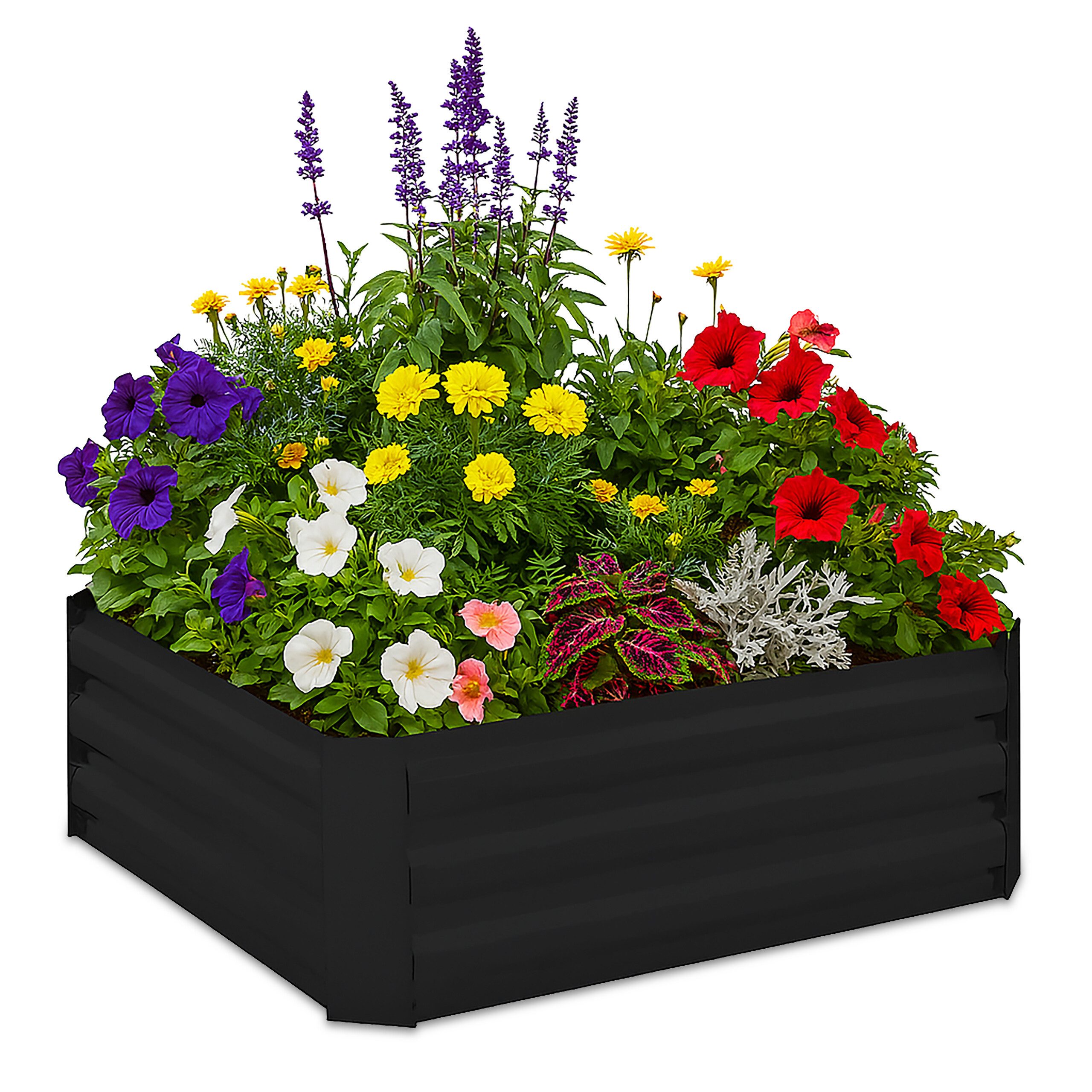 relaxdays Hochbeet aus Metall, schwarz