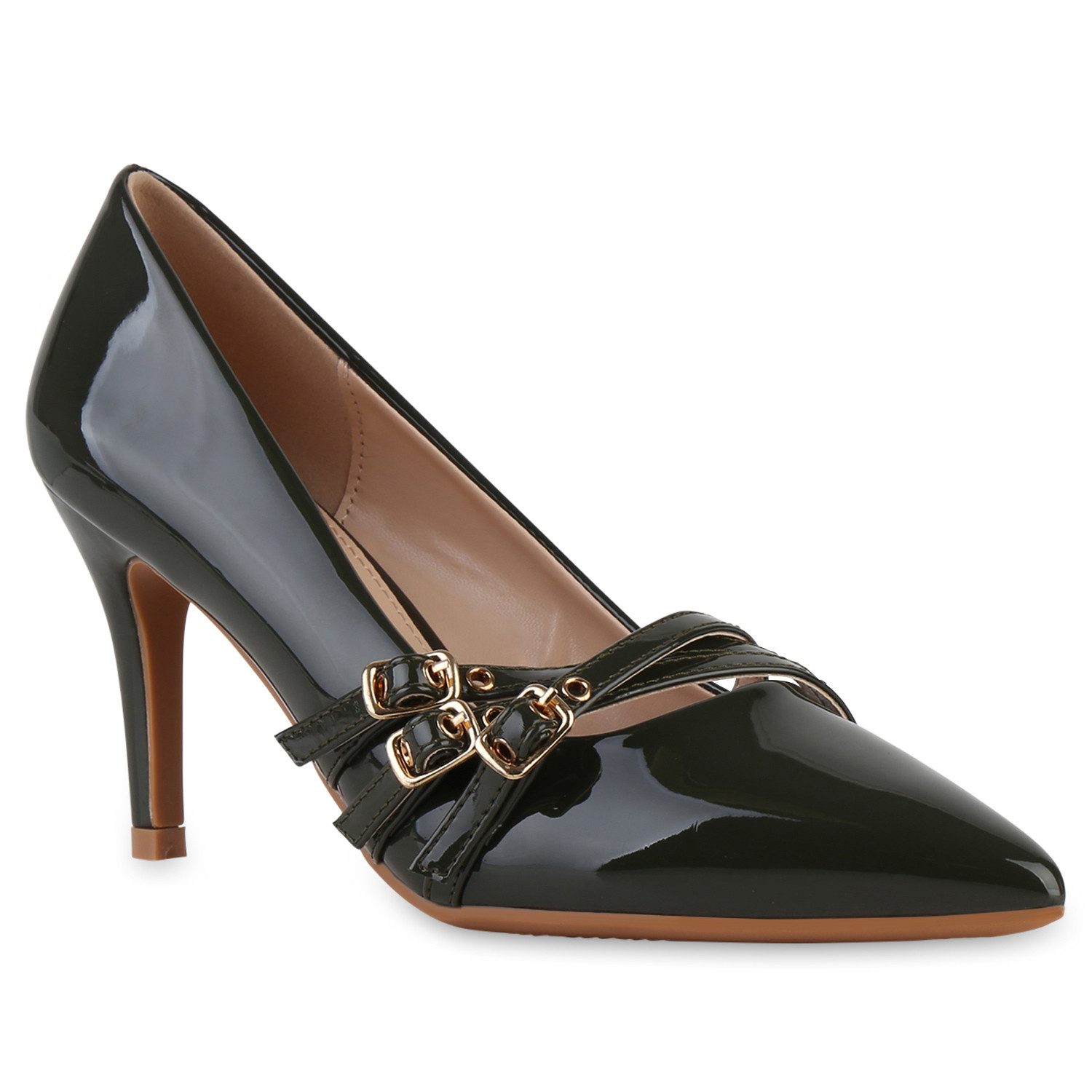 VAN HILL 841480 Туфли Damen Spitze Туфли Schnallen Stiletto Absatzschuhe Lack