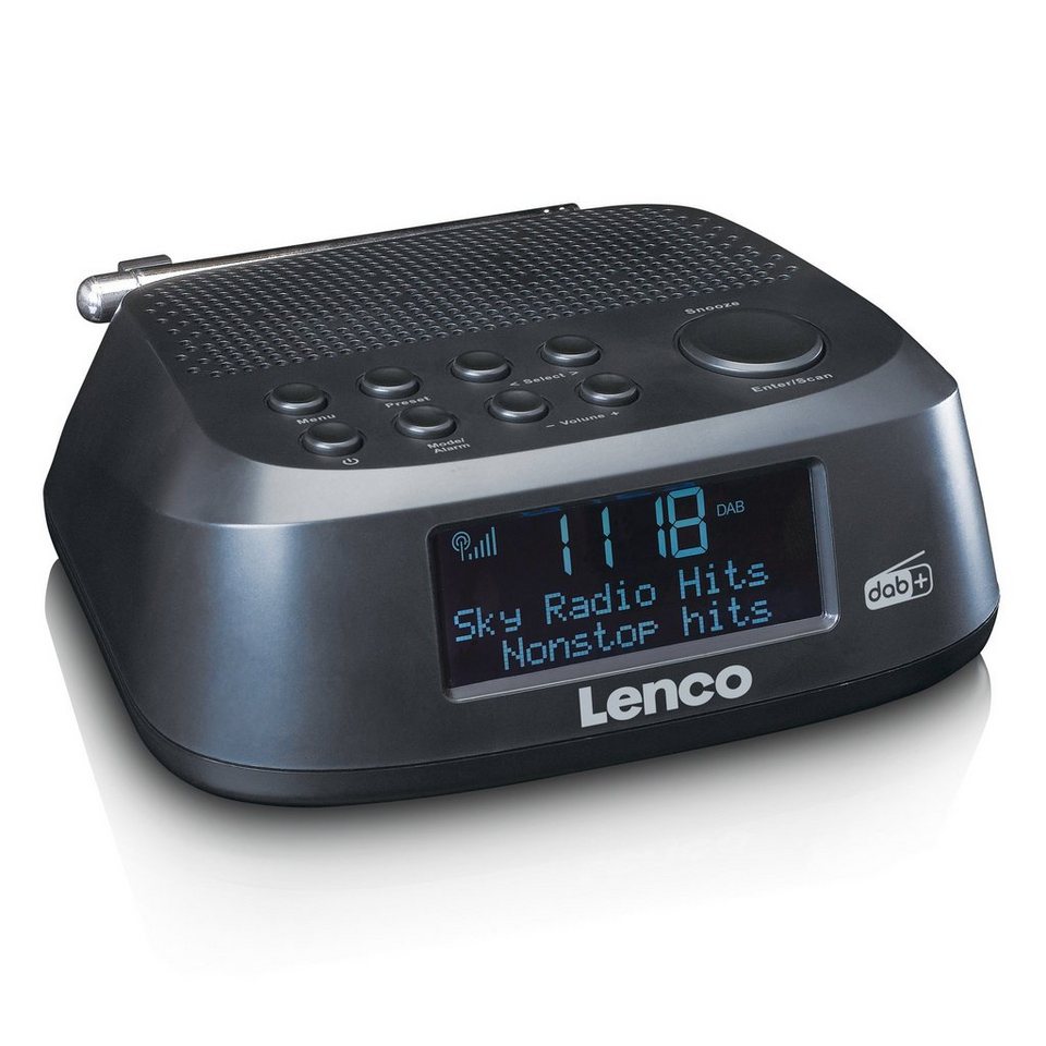 Lenco CR-605BK - Radio mit DAB+ und UKW-Radio Uhrenradio, 30  Stationsspeicher für DAB+