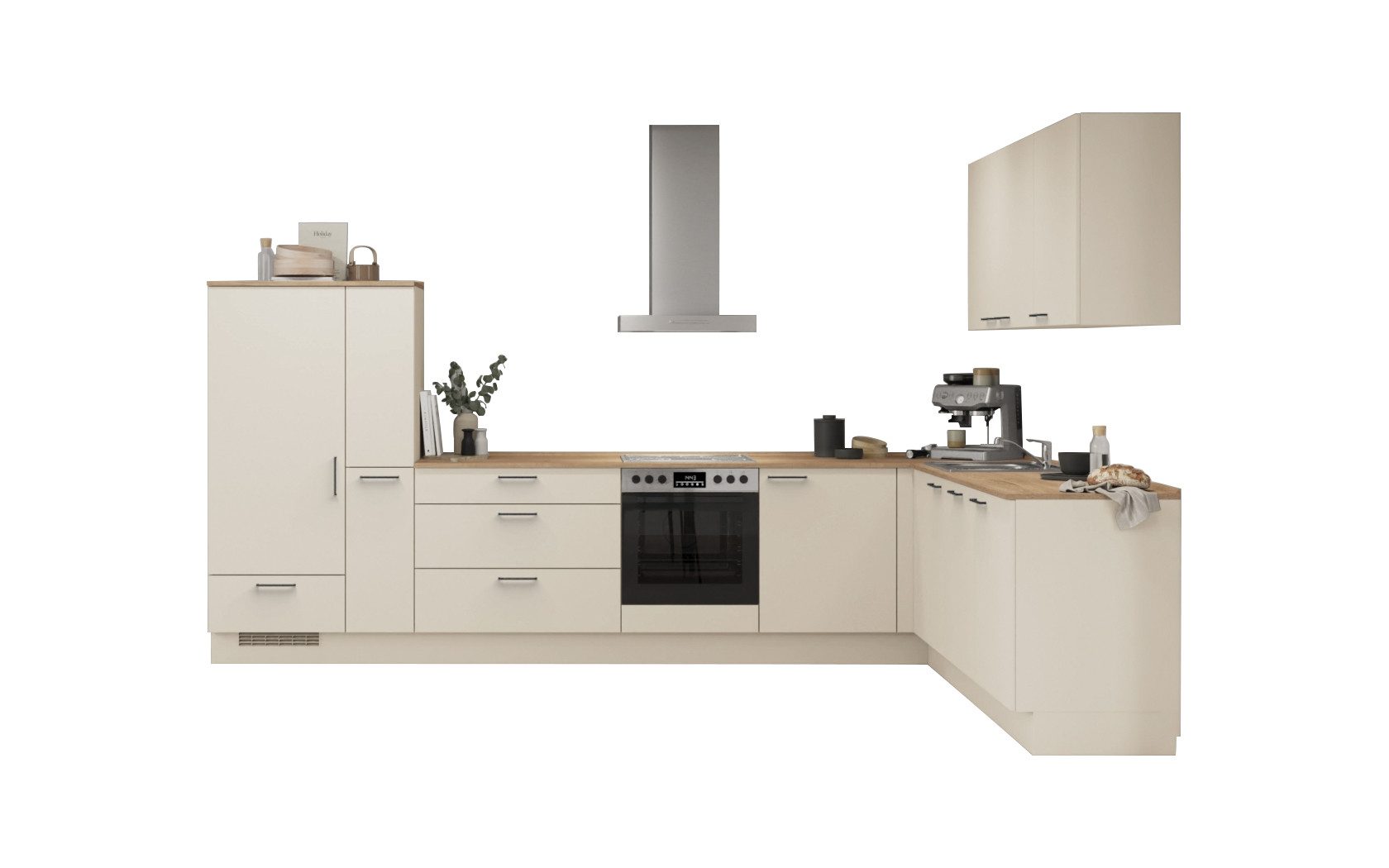 nobilia® Winkelküche Ylva, individuell anpassbar, gratis Küchenplanung mit Profis, (Breite 613.2 cm), vormontiert, wahlw. mit E-Geräten, inkl. Lieferung