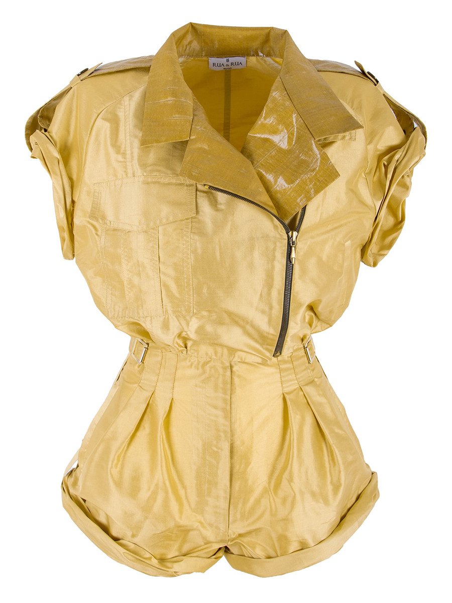 RUA & RUA Playsuit Dupion Taft-Seide Loose Fit Jumpsuit Overall