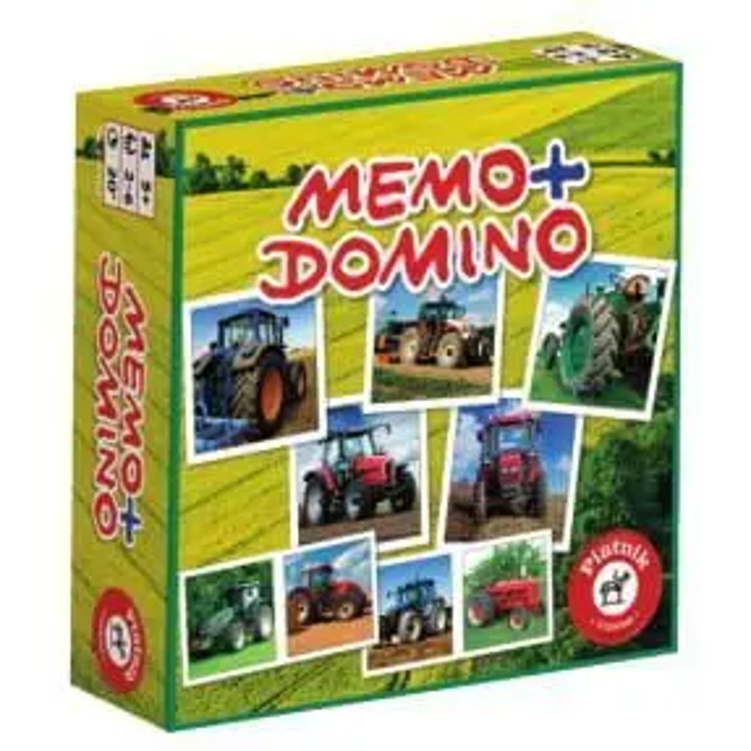 Piatnik Spiel Memo + Domino Traktoren (Kinderspiel)