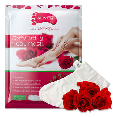 ALIVER Fußmaske Fußpflege Anti Hornhaut Socken Rose Aliver, 1-tlg.