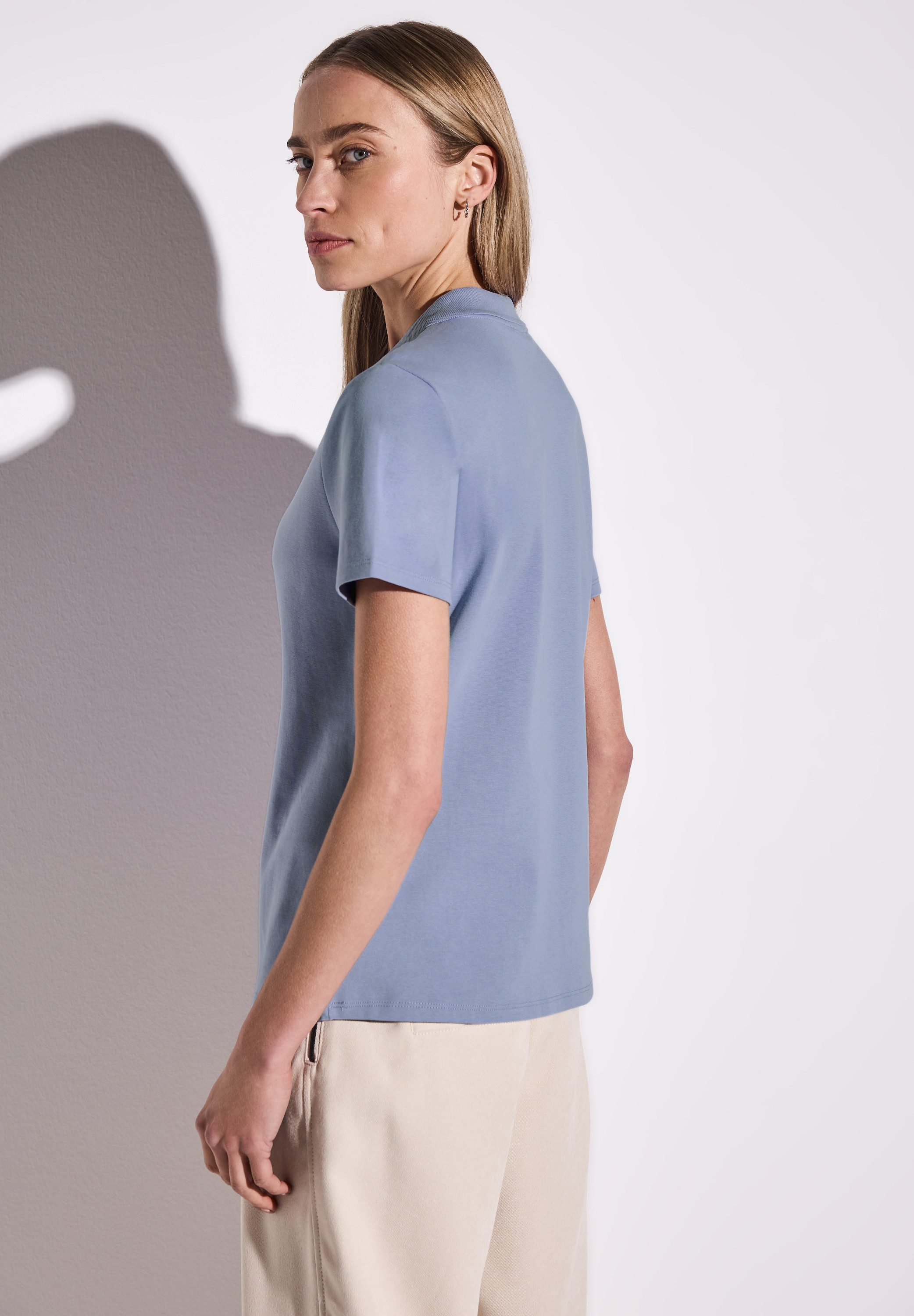 STREET ONE Poloshirt aus Baumwolle mit Stretchante günstig online kaufen