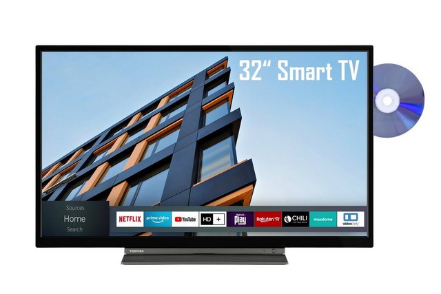 Toshiba 32WD3C63DAY LCD LED Fernseher (80 cm 32 Zoll, HD ready, Smart TV, HDR, Triple Tuner, DVD Player, 6 Monate HD inklusive)  - Onlineshop OTTO