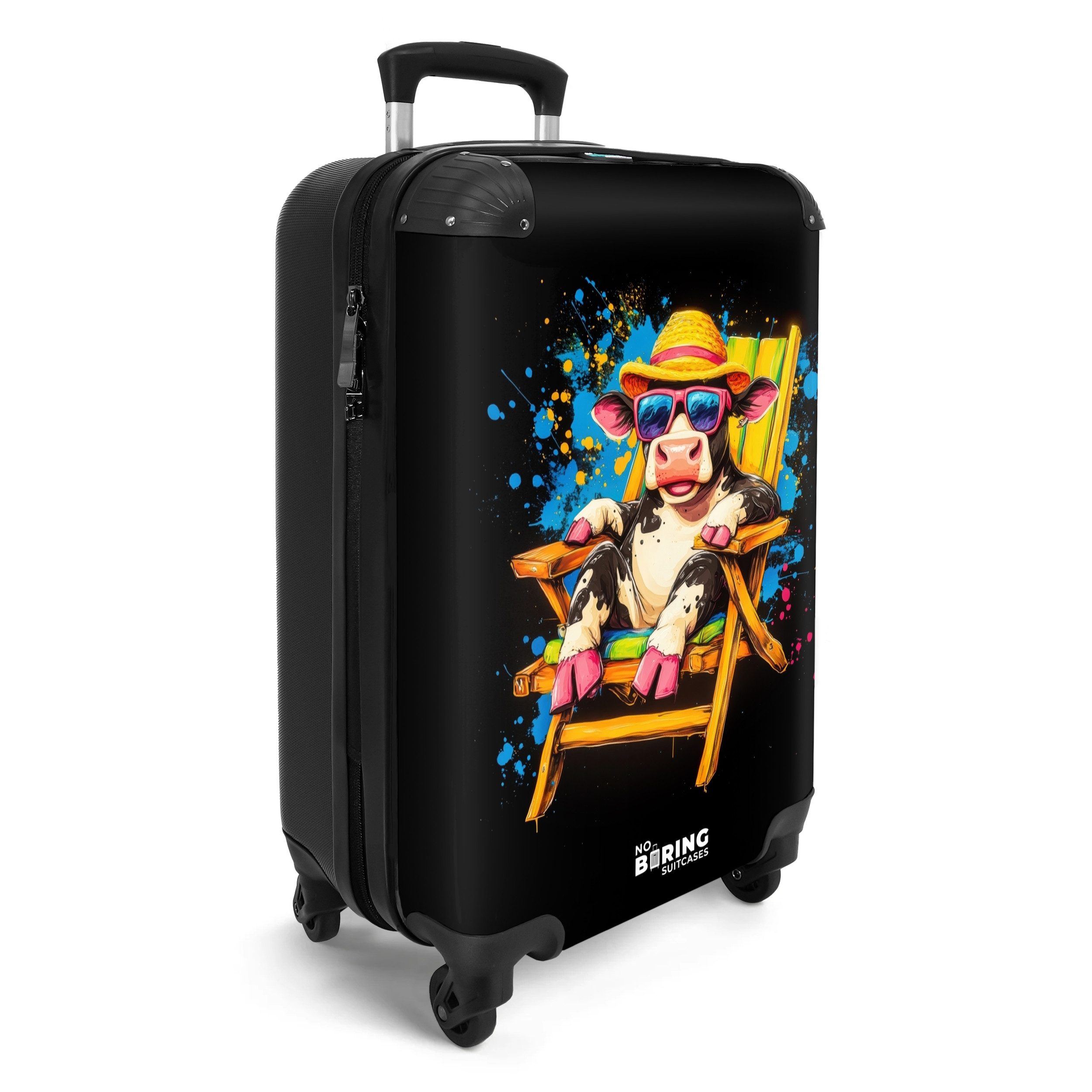 NoBoringSuitcases.com© Hartschalen-Trolley Lustige Sommerkuh Illustration 5 günstig online kaufen