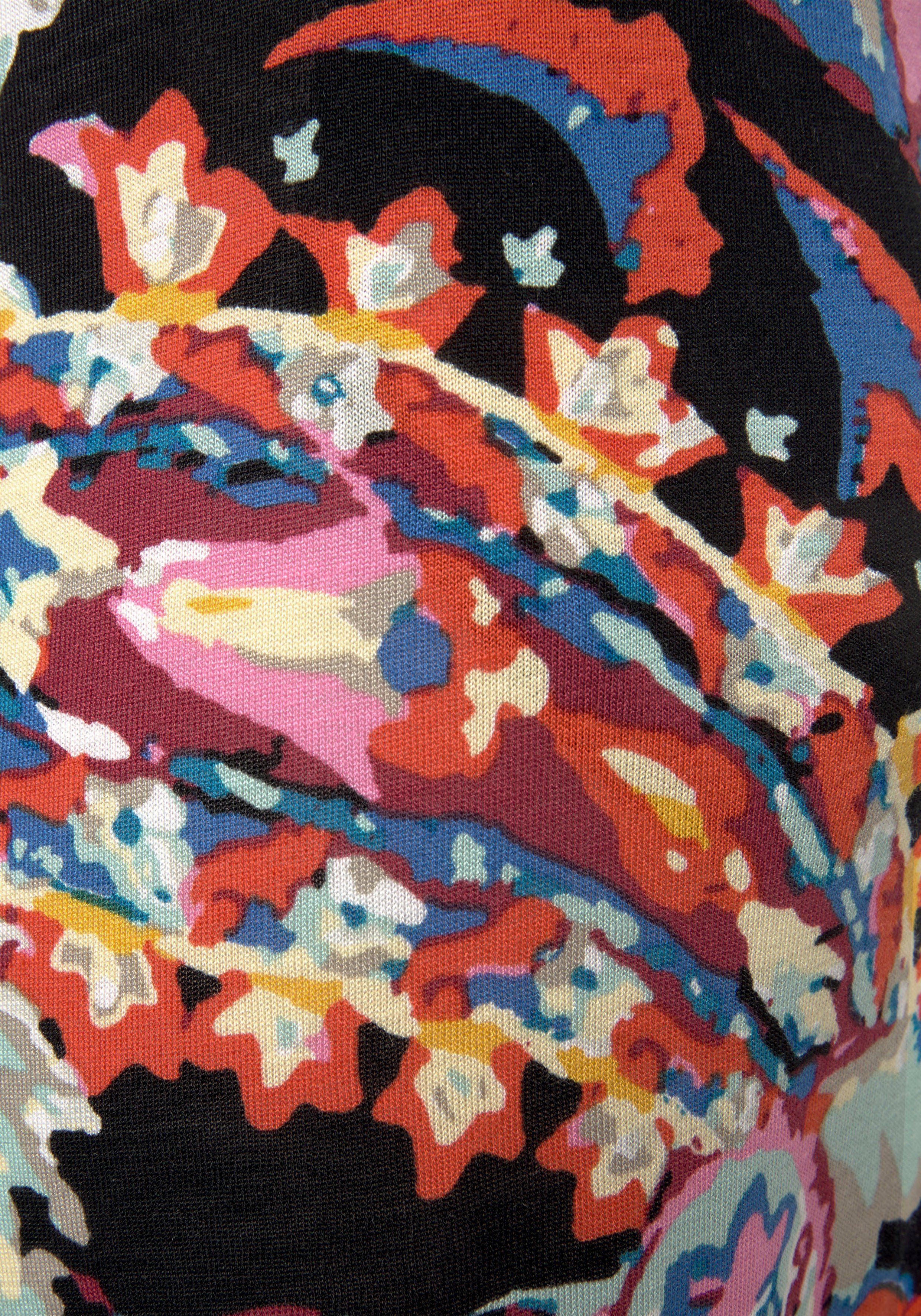 Buffalo Palazzohose mit lockerem, weitem Bein aus Viskosejersey im Alloverprint mit Taschen, Sommerhose, casual
