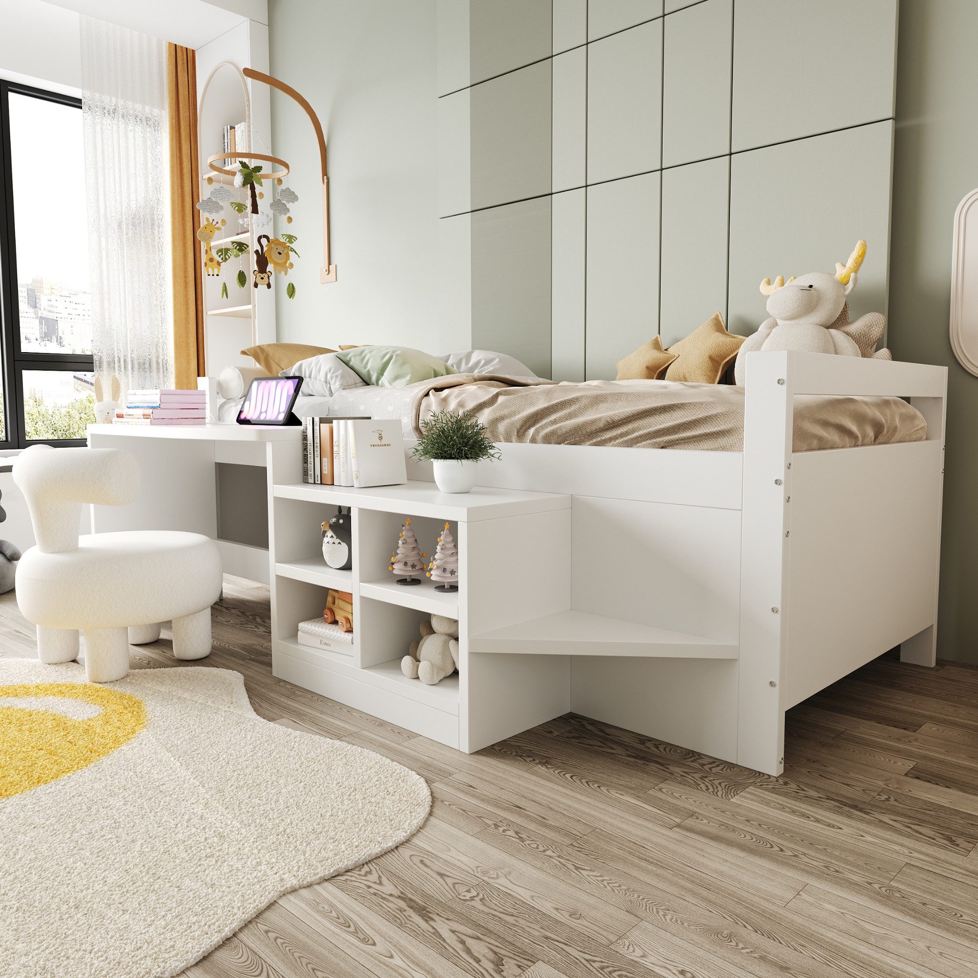 Merax Daybett (Jugendbett Kinderbett Schlafsofa Tagesbett aus Kieferholz, 1 günstig online kaufen