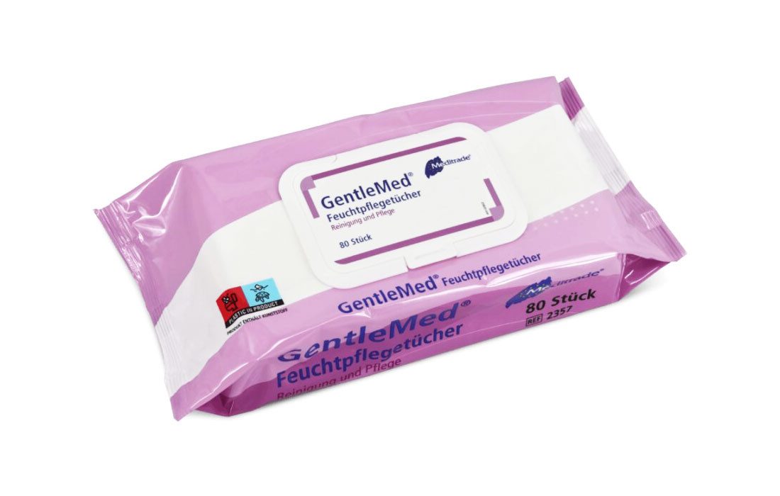 MediTrade Gesichtspflege Gentle Med® Feuchtpflegetücher für normale und sensible Haut, 1-tlg., Parabenresistent