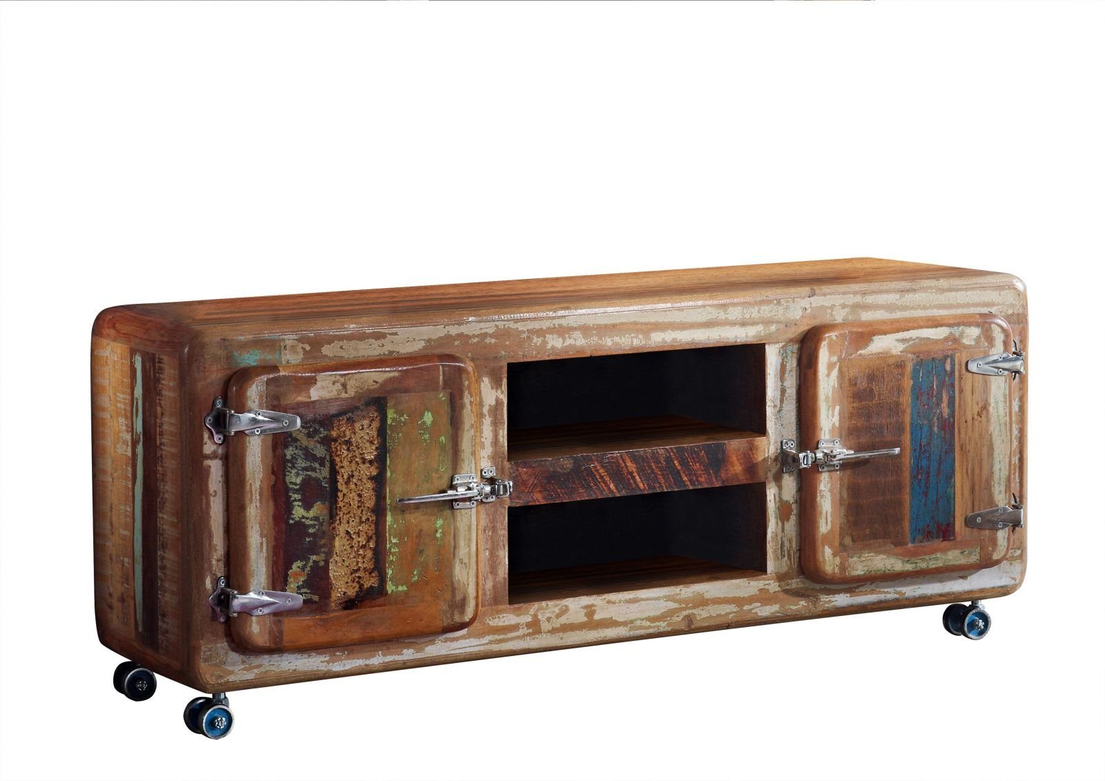 Massivmoebel24 TV-Board (TV-Board Altholz 135x40x56 mehrfarbig lackiert FREEZY #10), TV-Board Altholz 135x40x56 mehrfarbig lackiert FREEZY #10