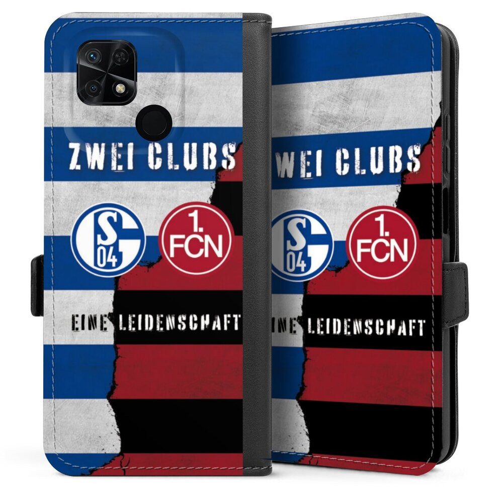 DeinDesign Handyhülle FC Schalke 04 1. FC Nürnberg Freundschaft, Xiaomi Redmi 10C Hülle Handy Flip Case Wallet Cover Handytasche Leder