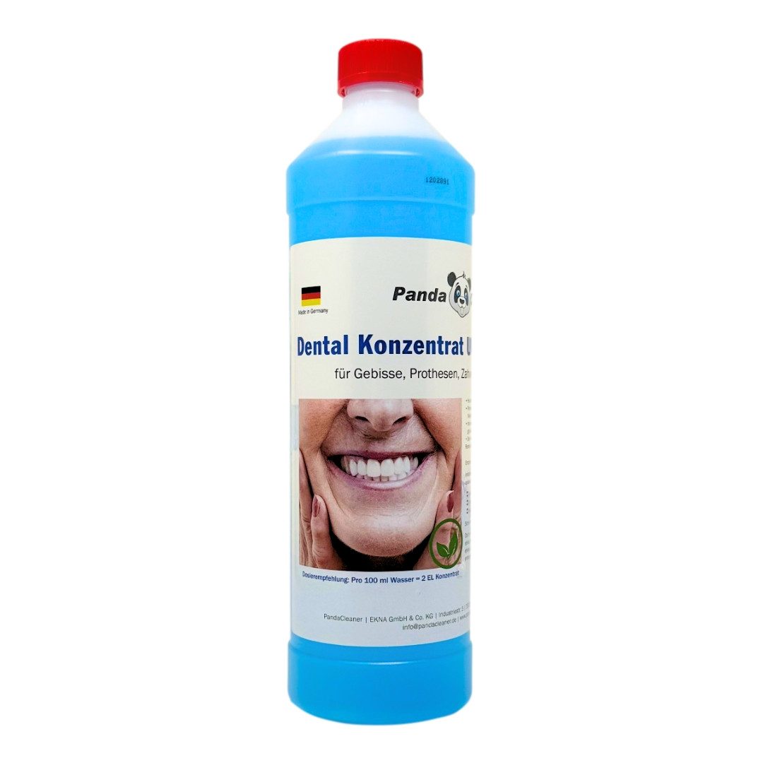PandaCleaner Dental Konzentrat Ultraschallreiniger - Für Gebisse & Prothesen Reinigungskonzentrat (1-St. 1000ml Reinigungsflüssigkeit)