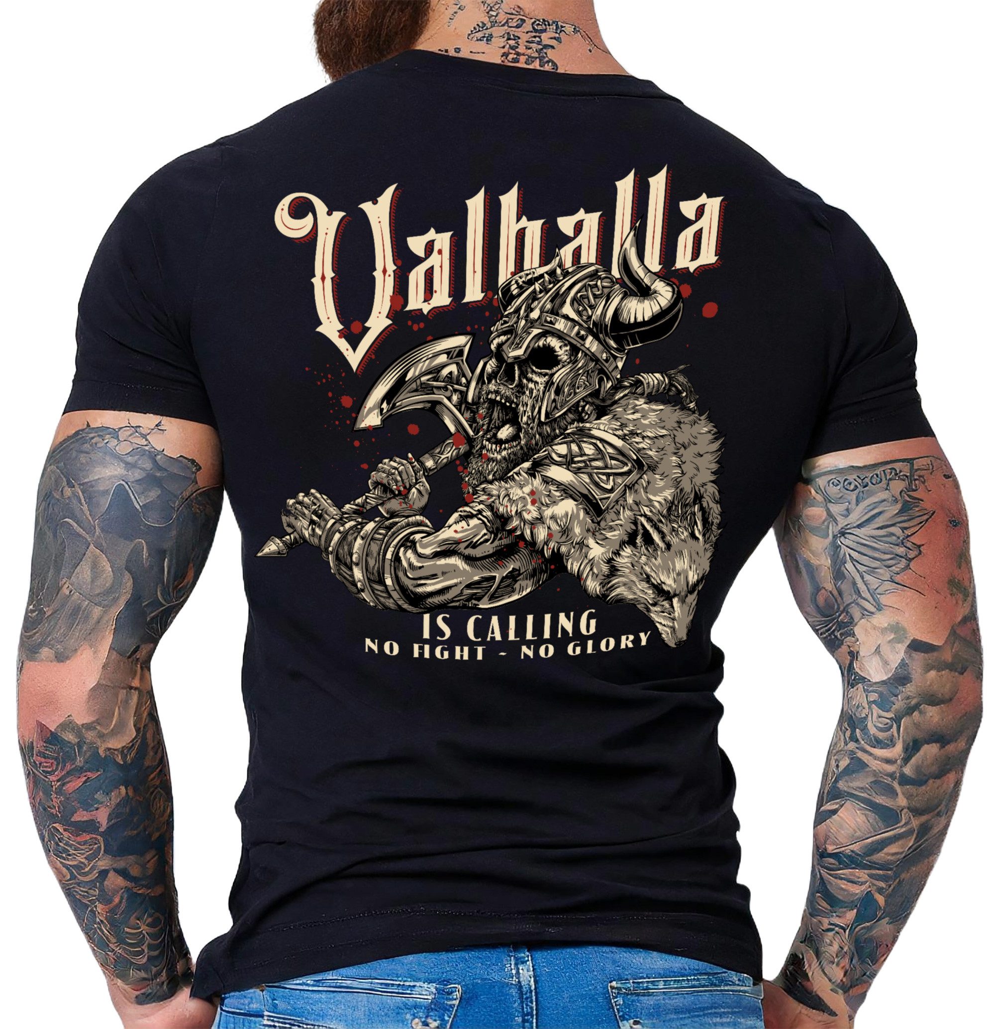 LOBO NEGRO® T-Shirt für Wikinger Nordmann Keltic Fans: Valhalla is Calling